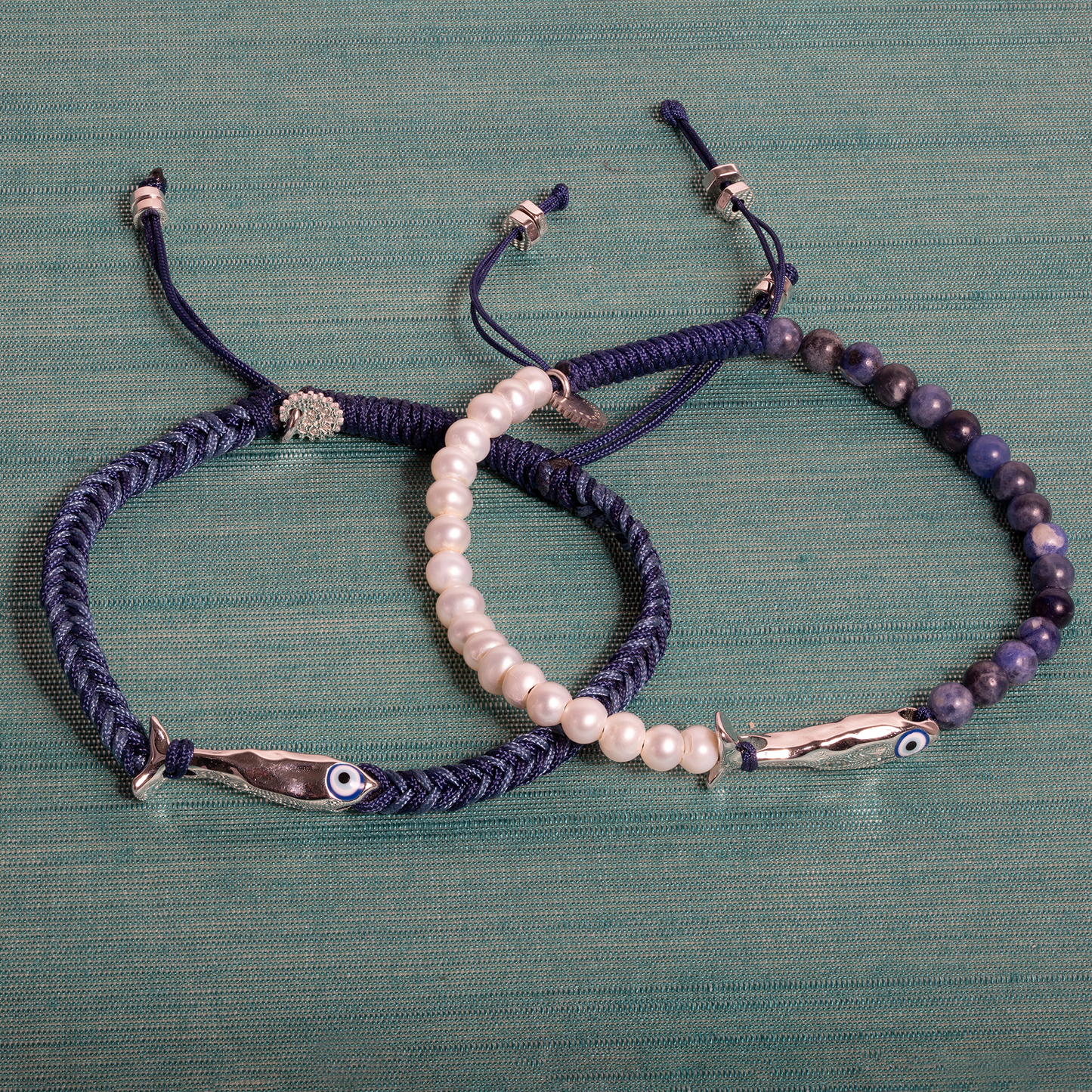Feng Shui Fish Macrame Bracelet in Blue