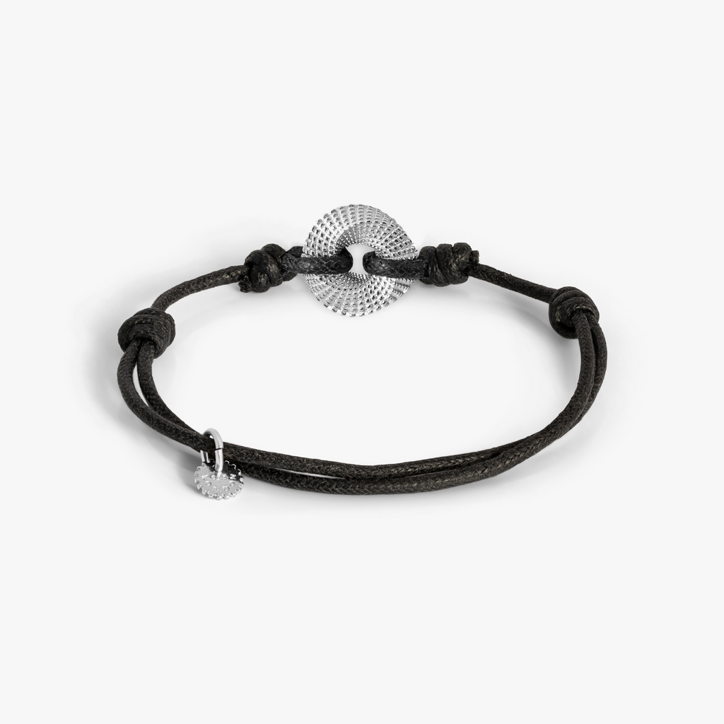 Mobius Knot Wax Cord Bracelet in Black