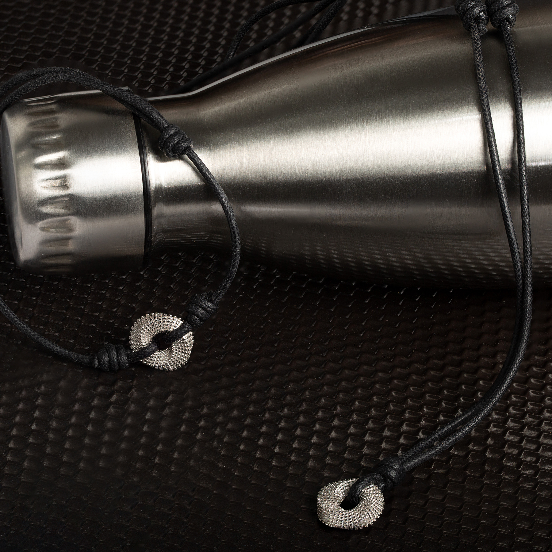 Mobius Knot Wax Cord Bracelet in Black