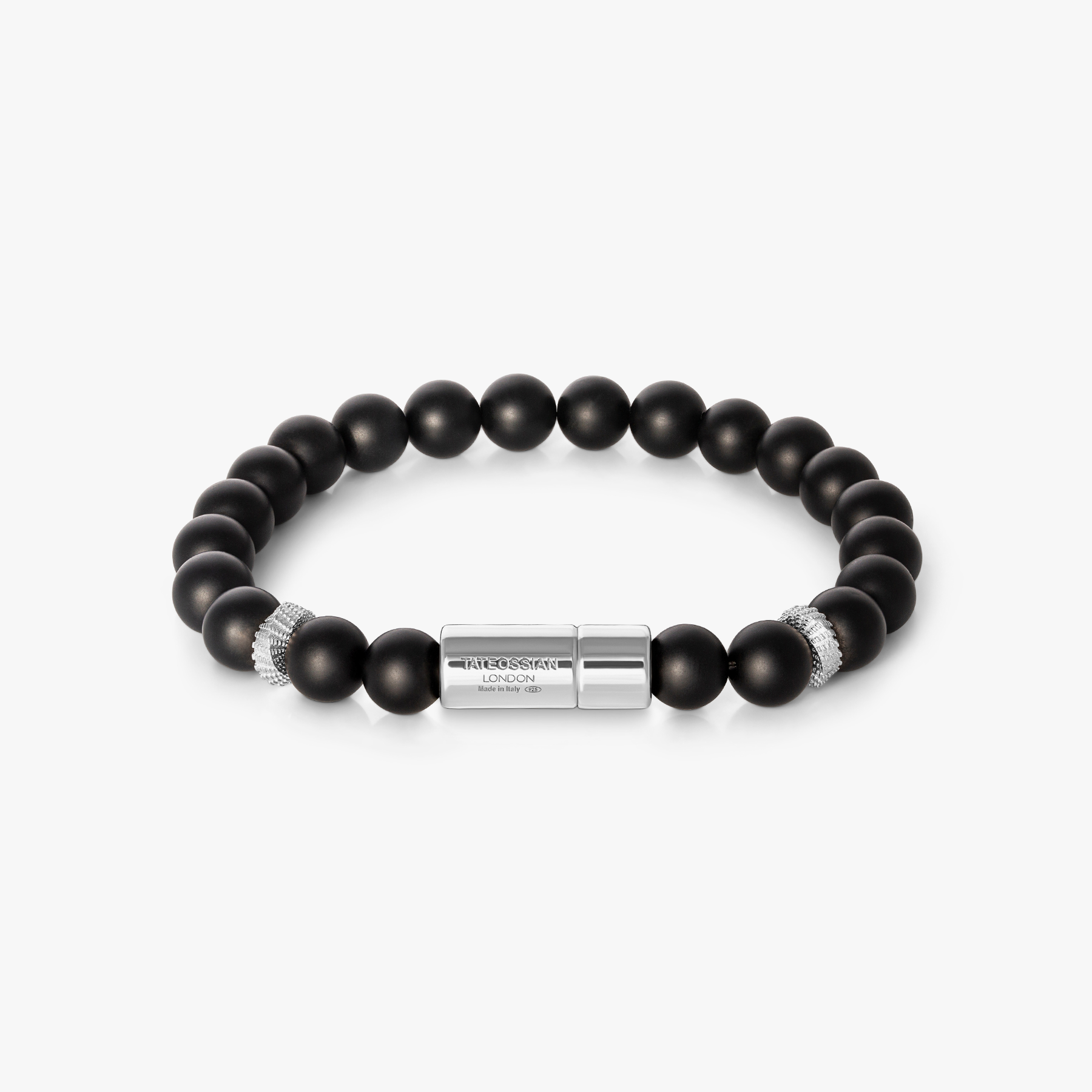 Pop Mobius Beaded Bracelet in Black Agate