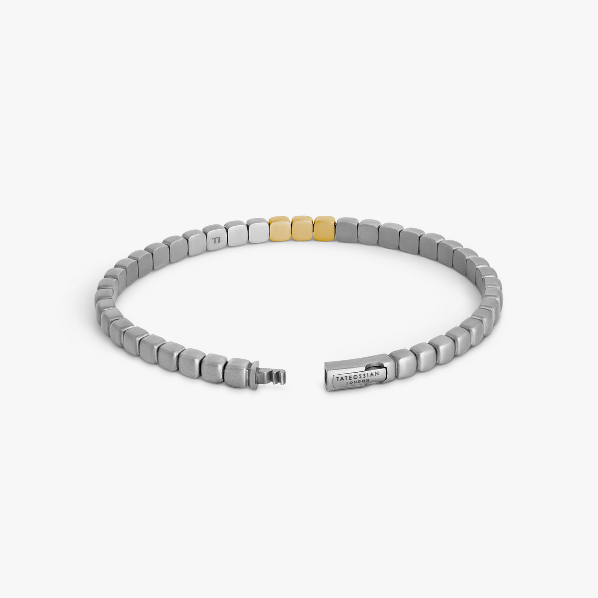 St Tropez Titanium & 18K Gold Diamond Bangle
