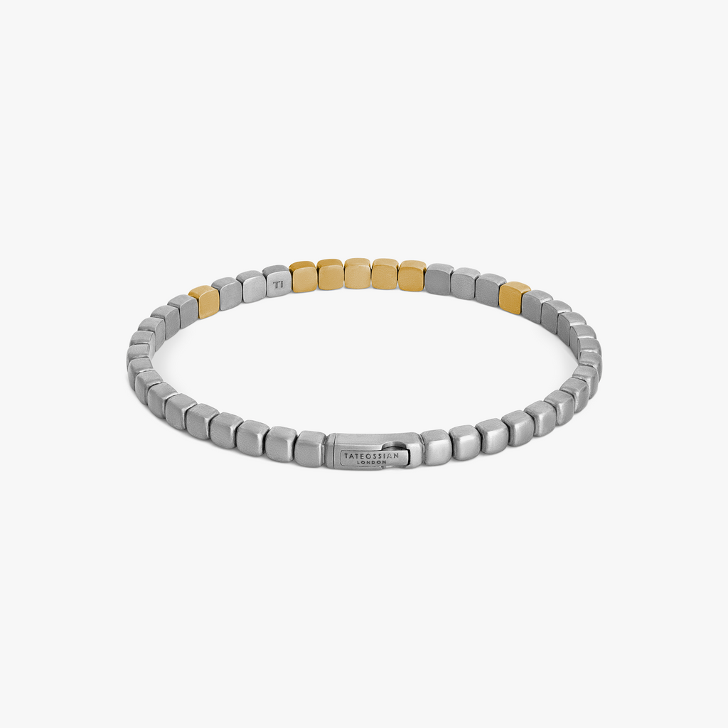 St Tropez Titanium & 18K Yellow Gold Diamond Bangle