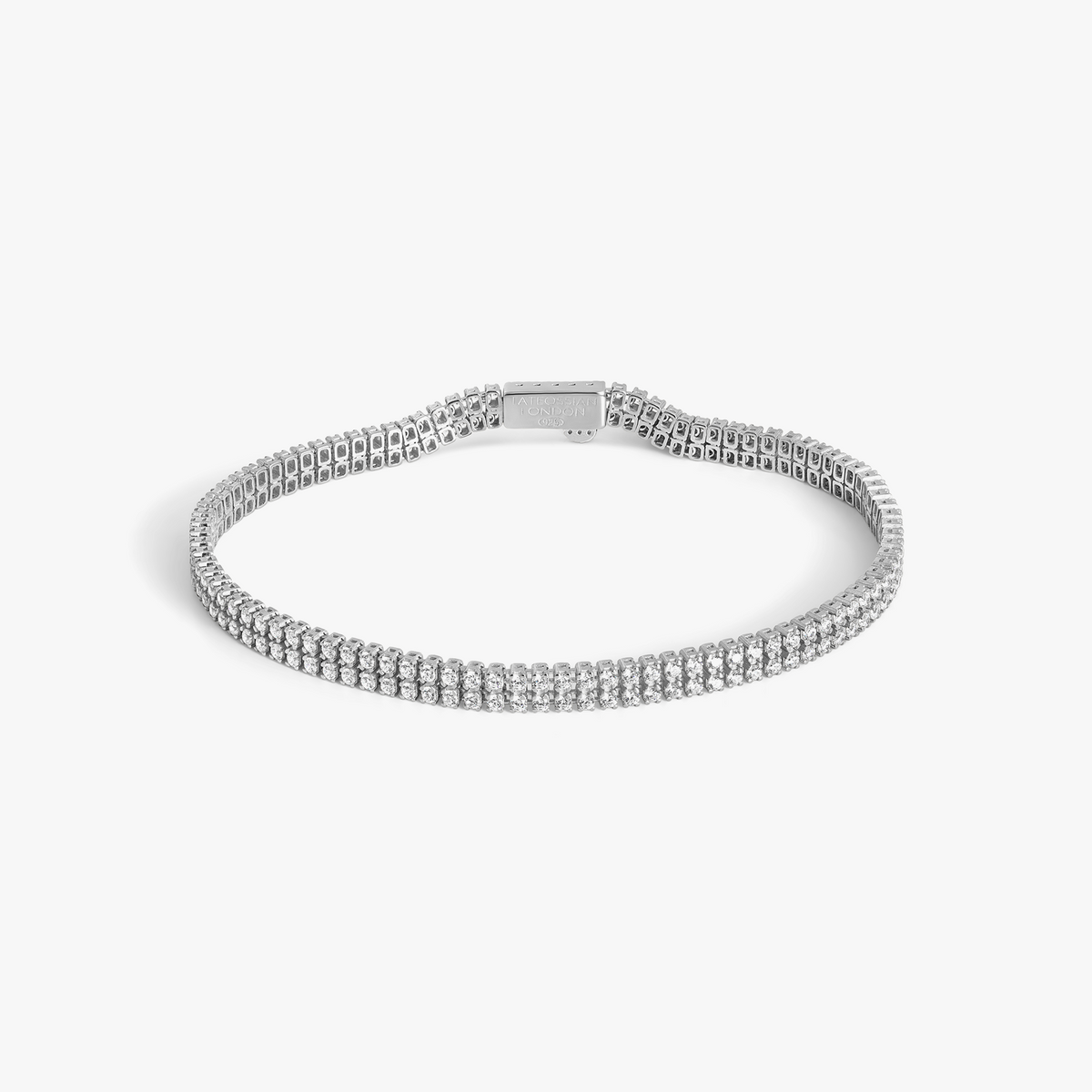 Mini Giza Vegas Bracelet in Rhodium Plated Stering Silver with White CZ