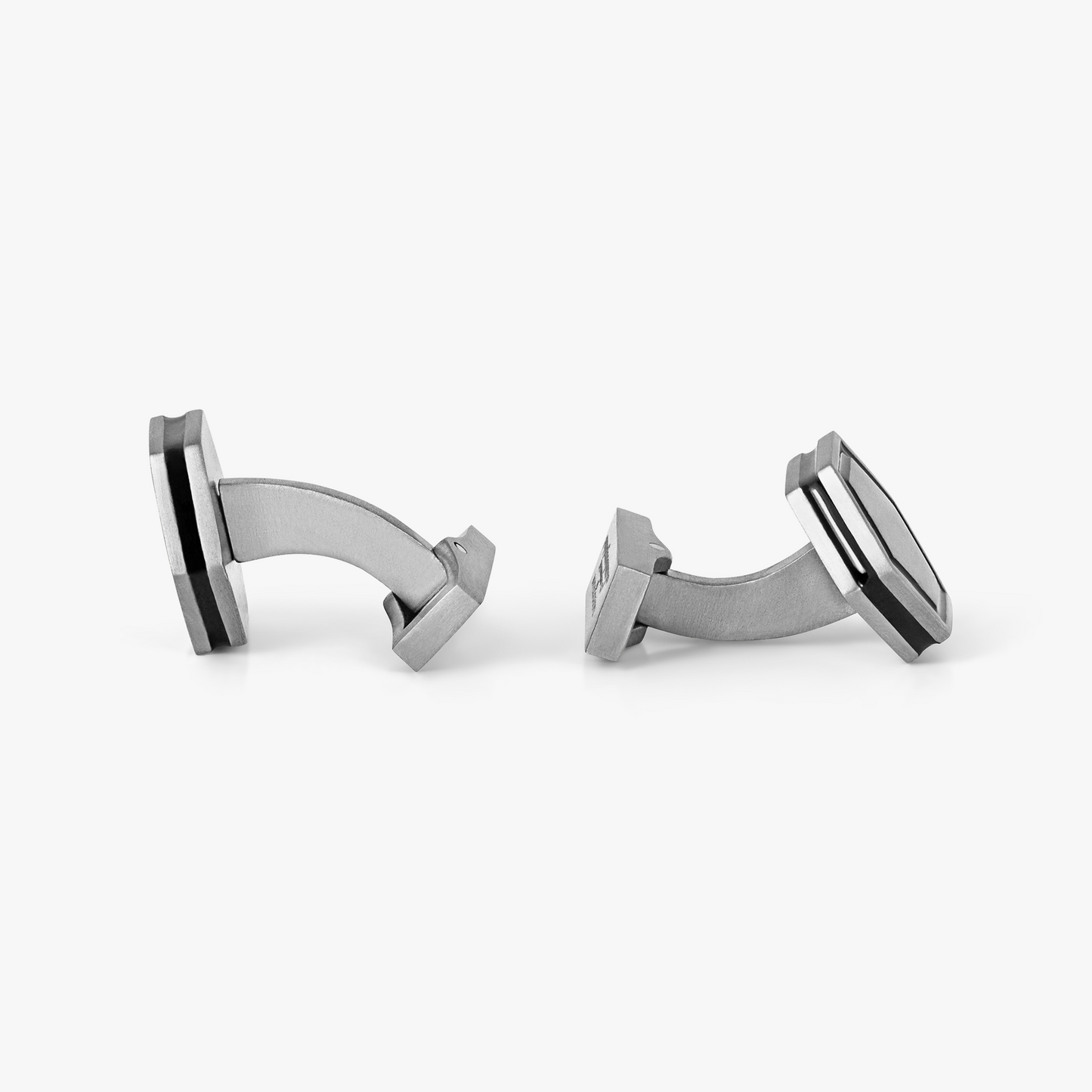 Automobili Lamborghini Hex Cufflinks & Shirt Studs In Titanium With Black Enamel