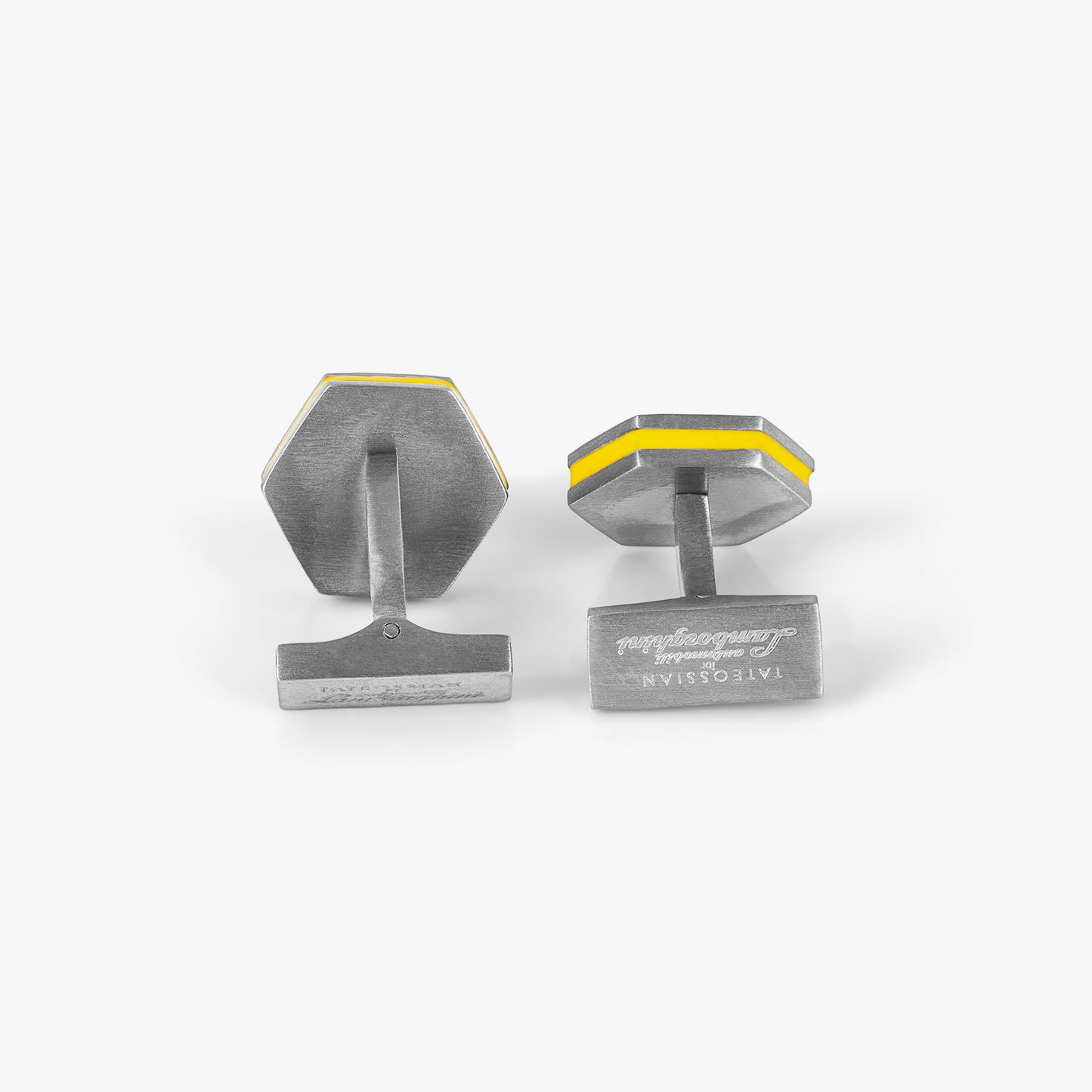 Automobili Lamborghini Hex Cufflinks In Titanium With Forged Carbon Fibre