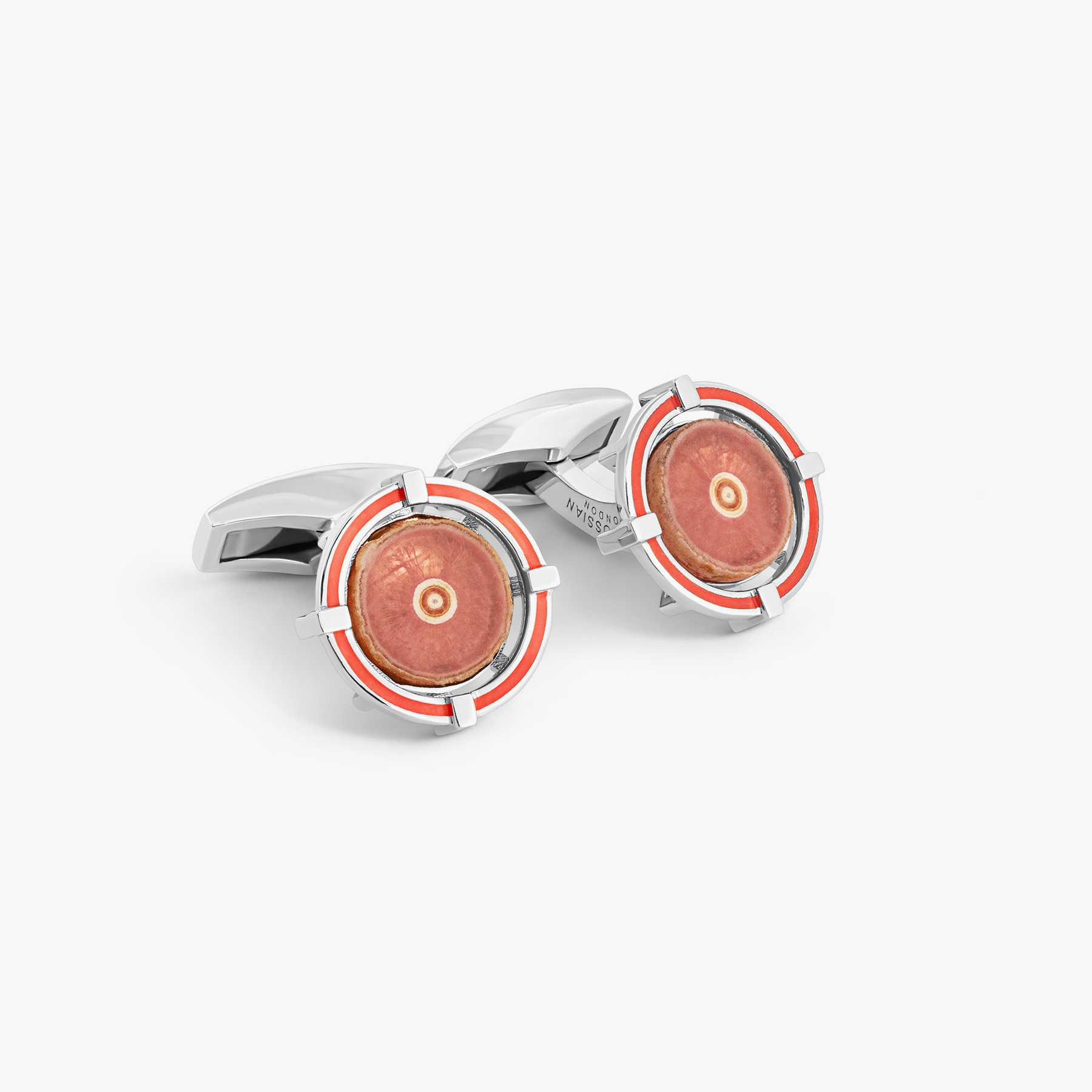 Rhodochrosite Stalactite Cufflink in Sterling Silver (Limited Edition)