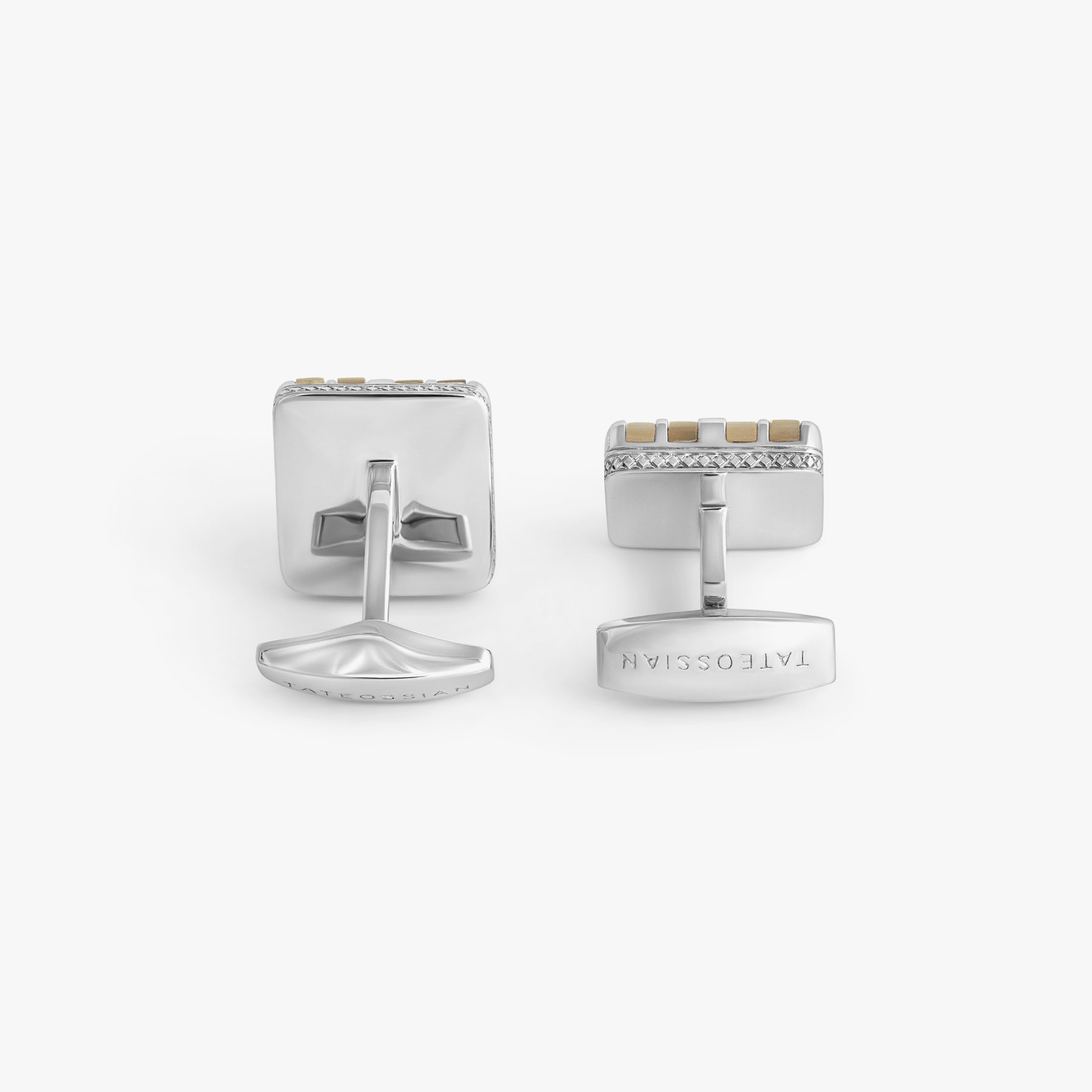 Rigato Mosaic Cufflink in Sterling Silver with White MOP