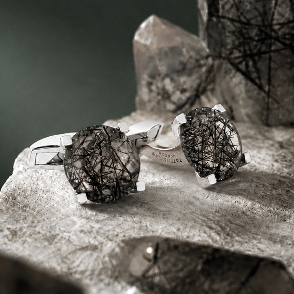 Floating Tourmaline Quartz Cufflinks | Limited Edition