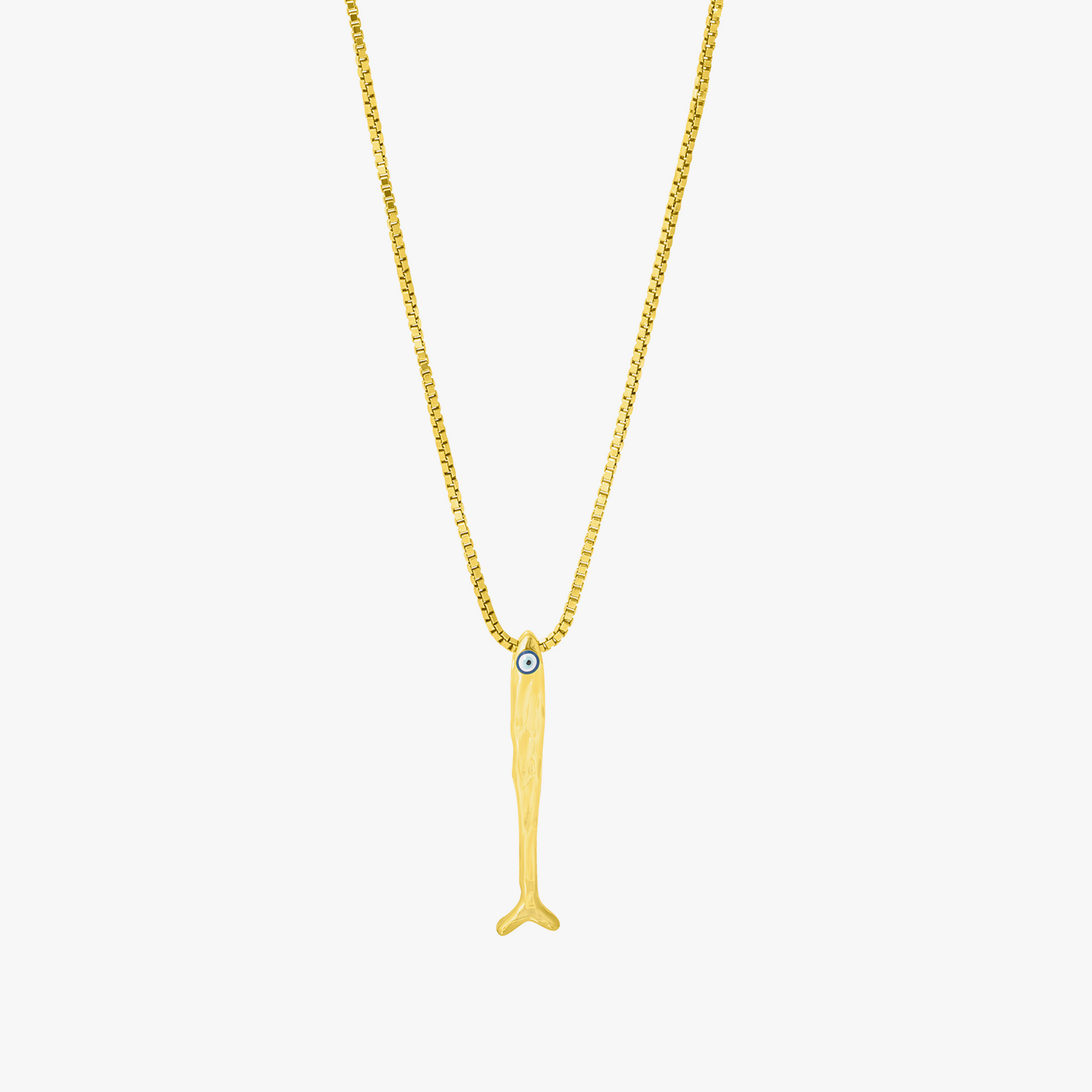 Feng Shui Fish Necklace In Yellow Gold Plated Sterling Silver