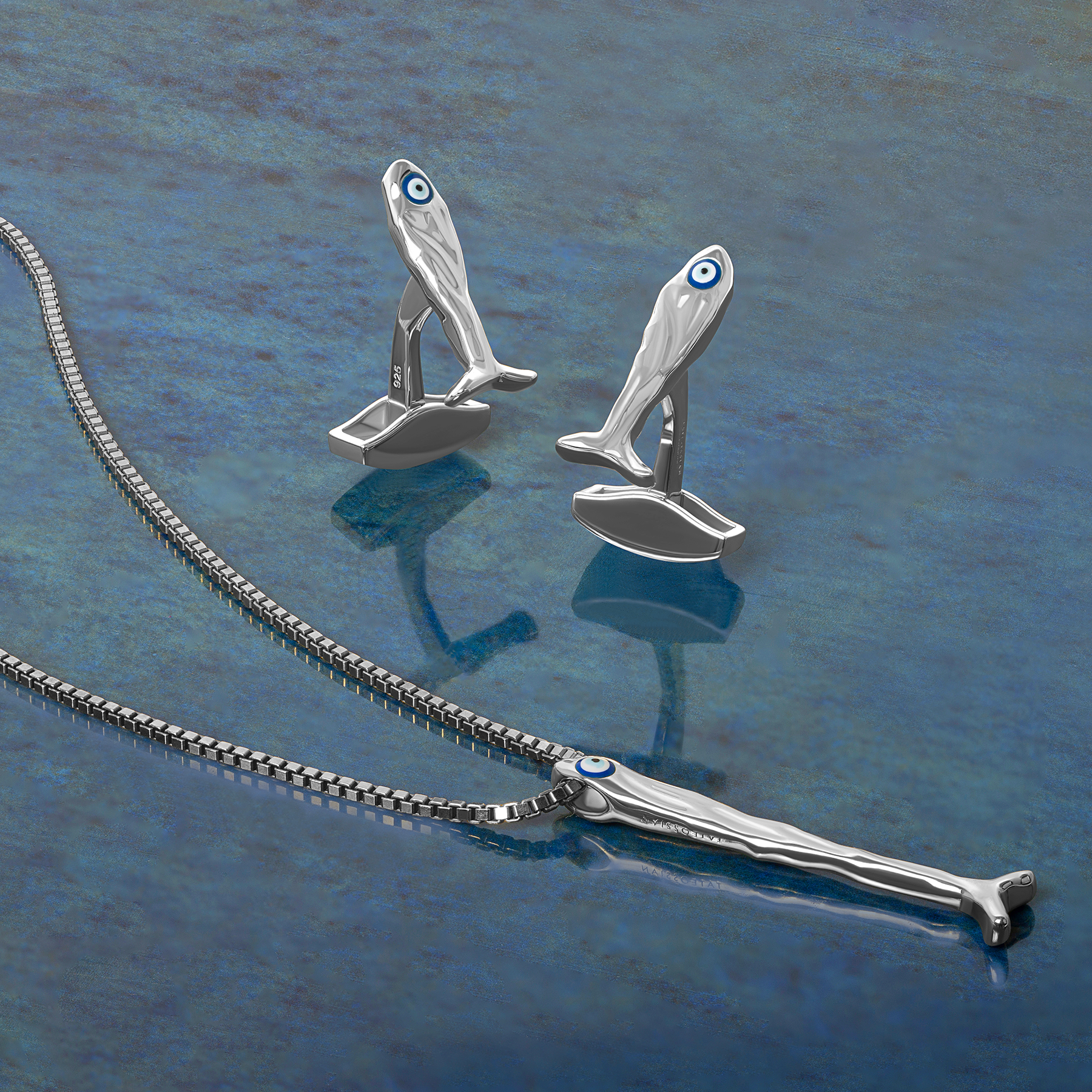 Feng Shui Fish Necklace In Sterling Silver