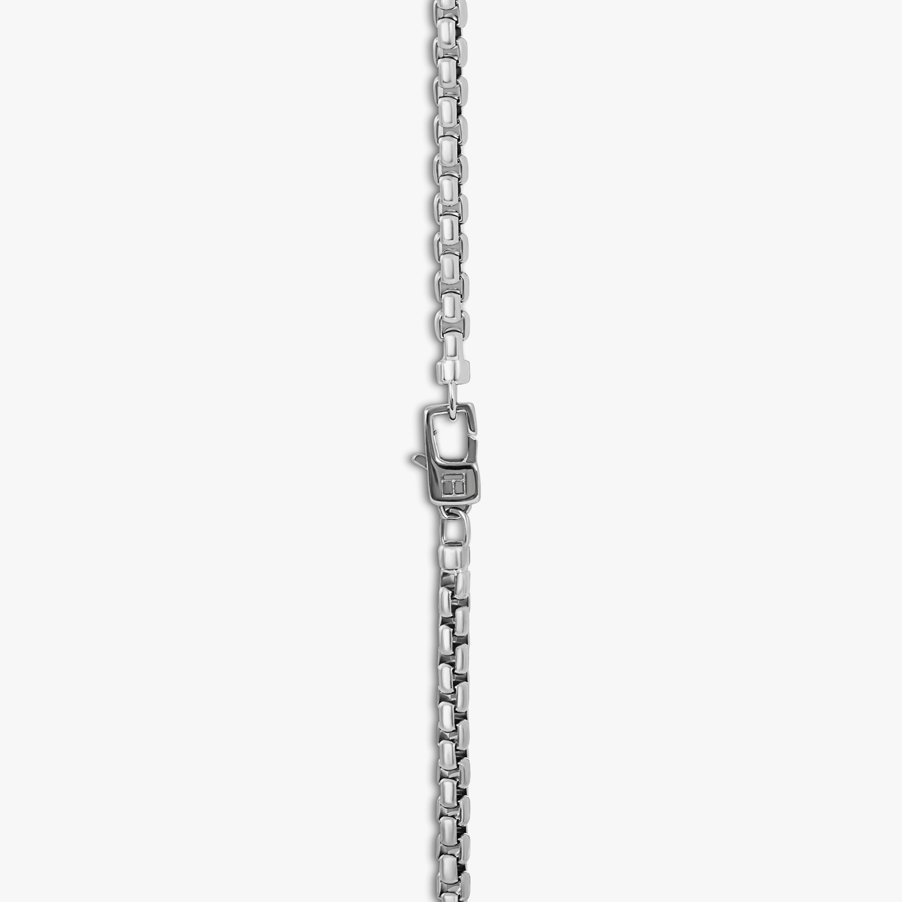 Sennit Catena Evil Eye Necklace In Rhodium Plated Sterling Silver With Lapis