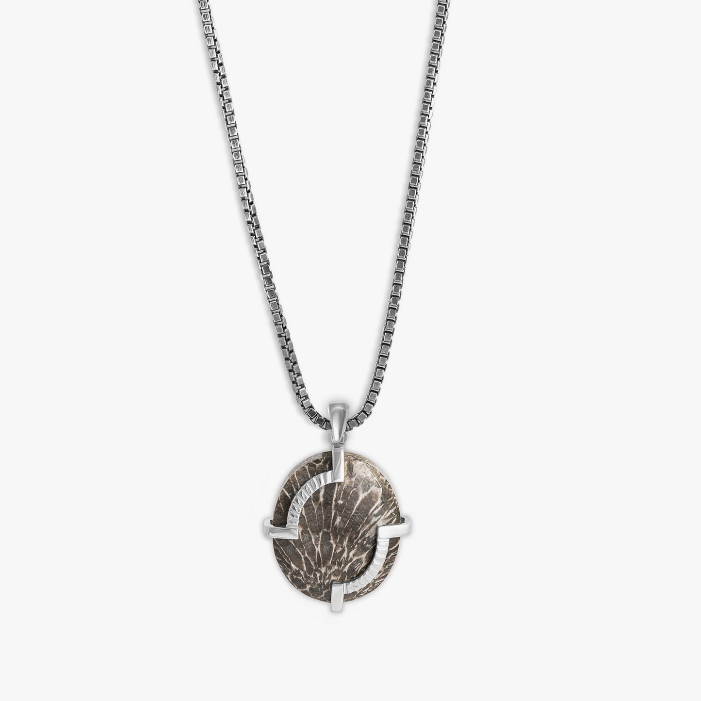 Bryozoan Pebble Necklace in Sterling Silver (Limited Edition)