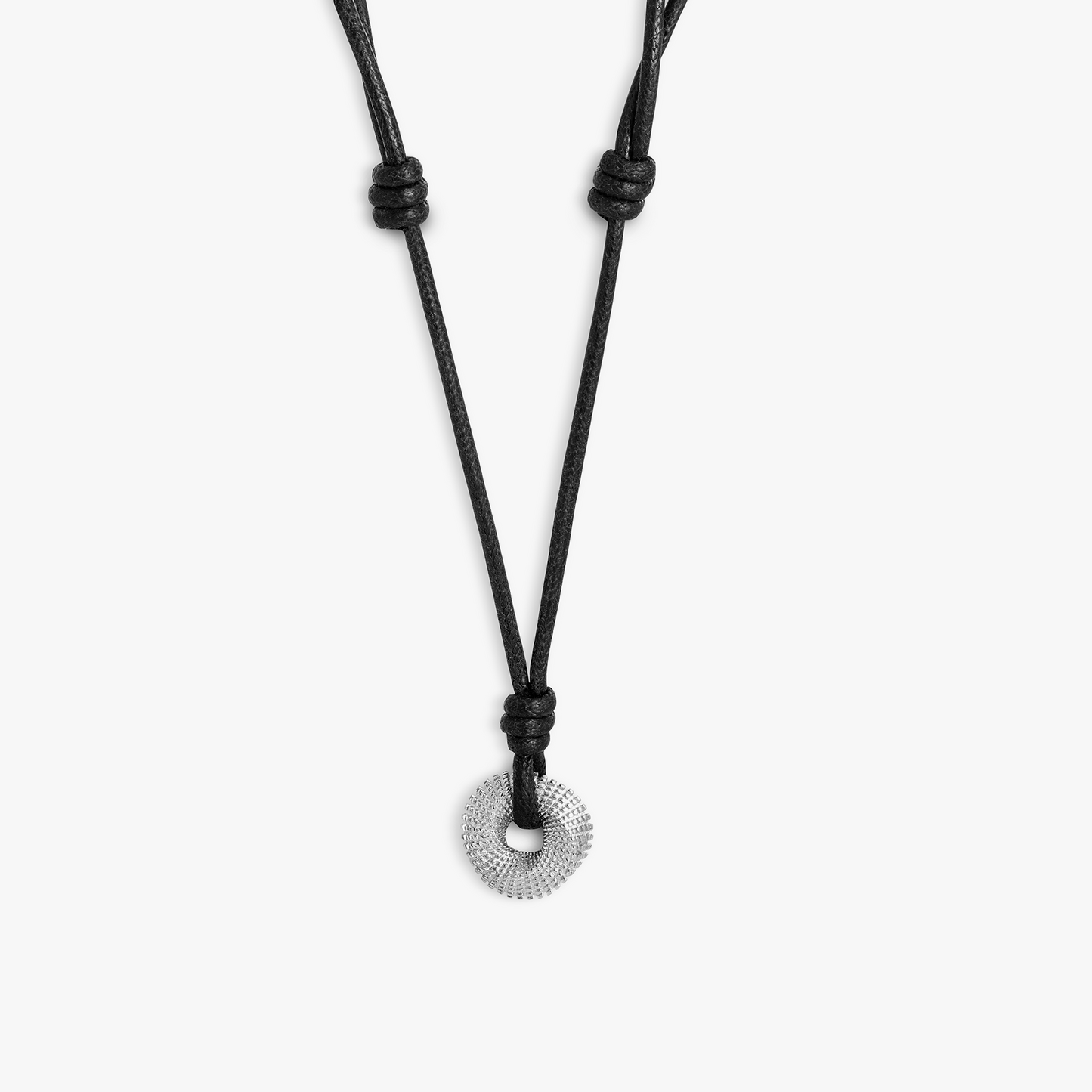 Mobius Knot Wax Cord Necklace in Black