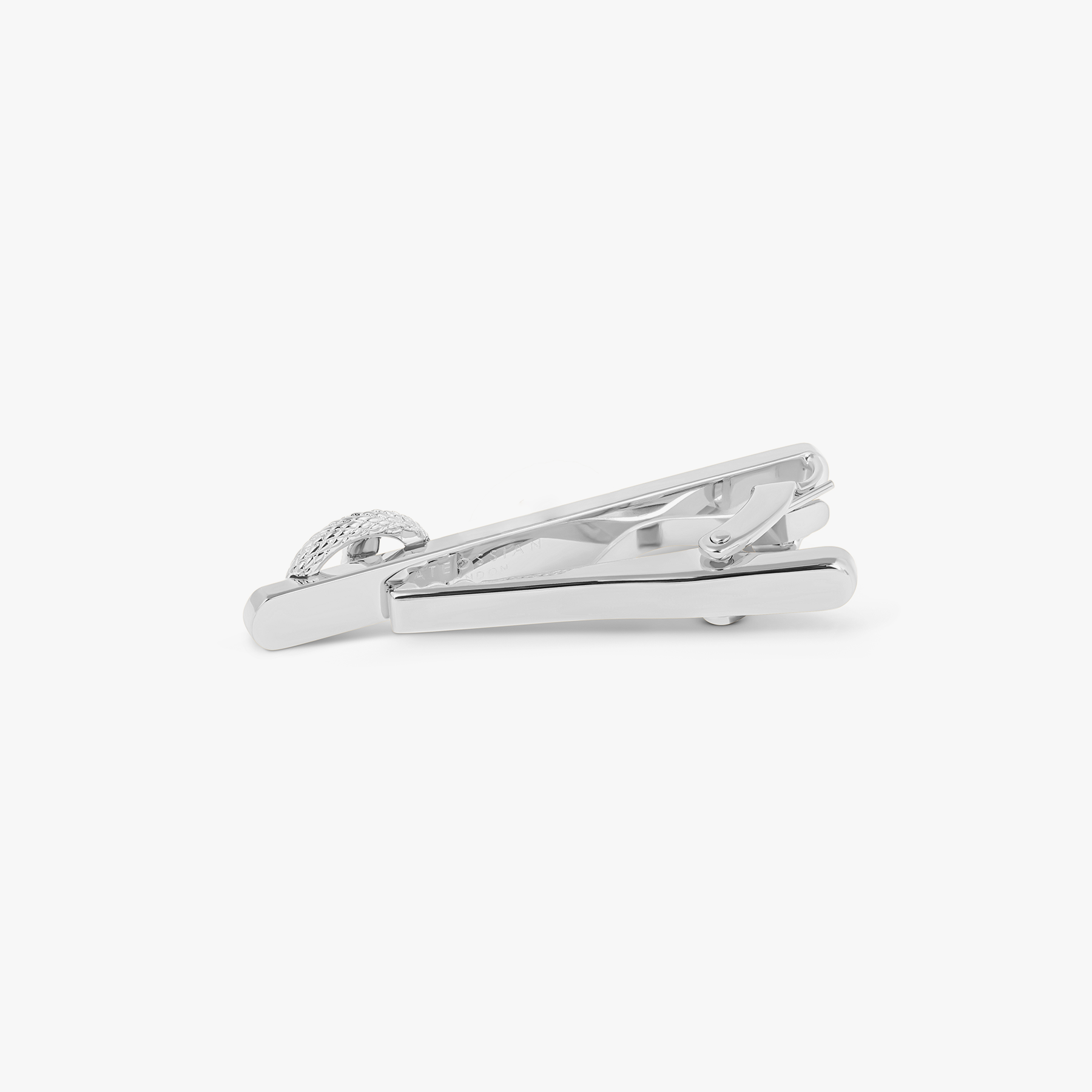 Viper Tie Clip In Palladium & Green Enamel