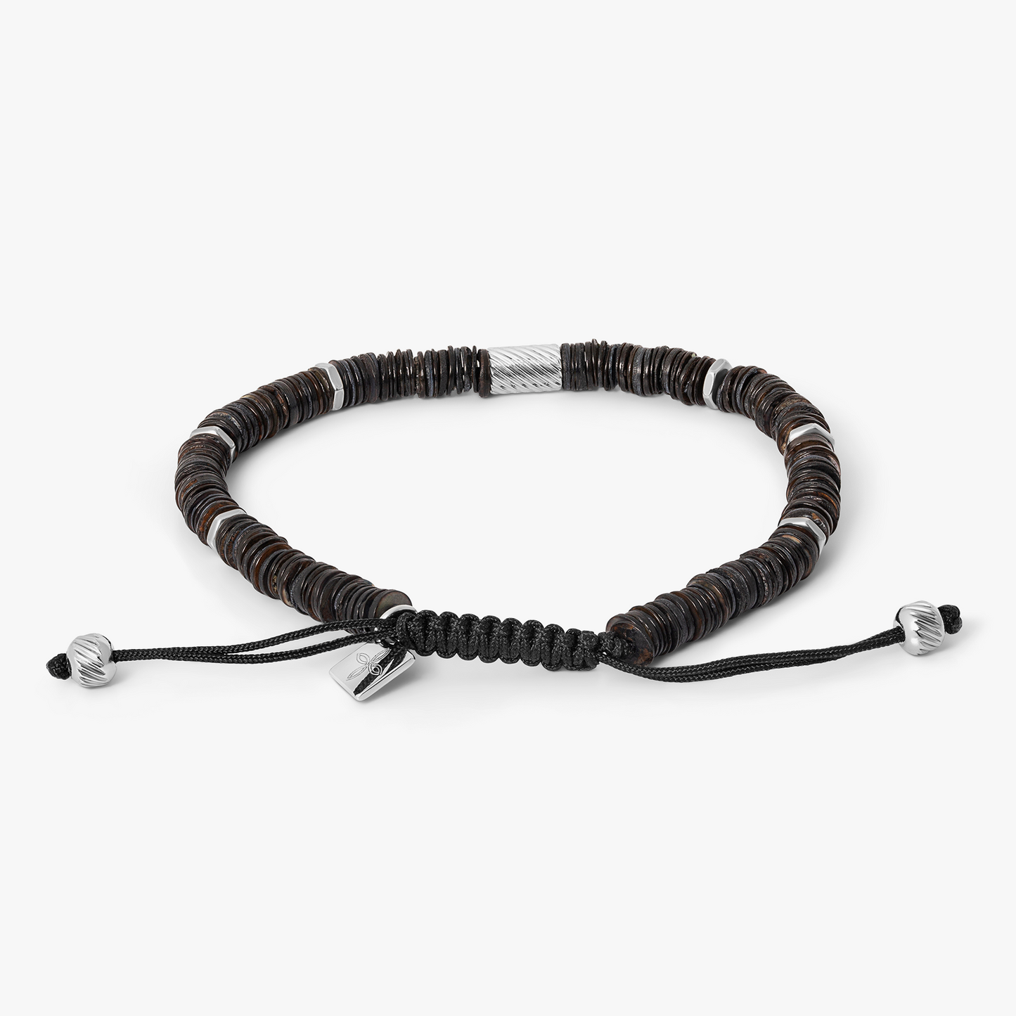 THOMPSON Macrame Shell Bracelet In Black