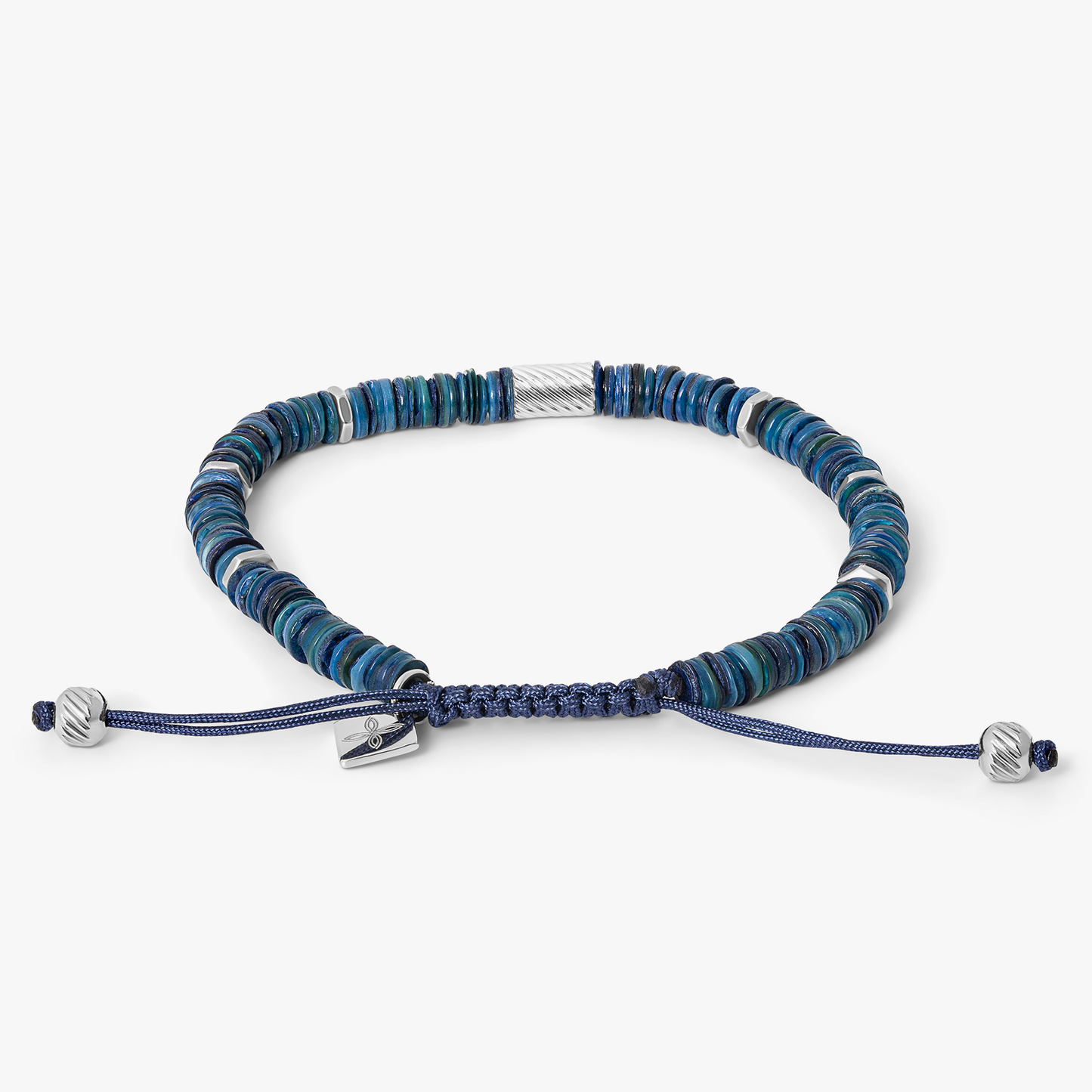 THOMPSON Macrame Shell Bracelet In Blue