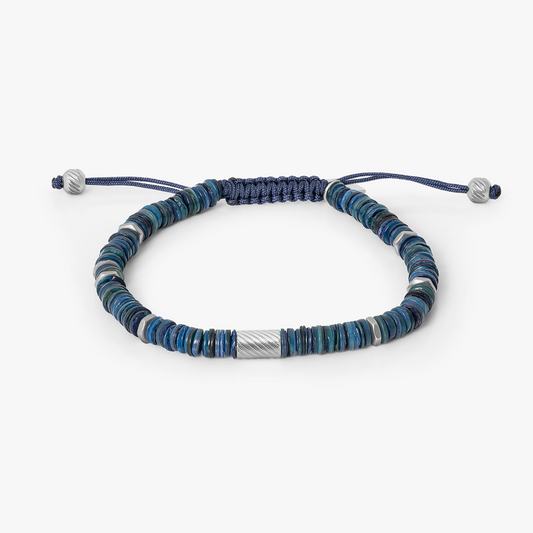 THOMPSON Macrame Shell Bracelet In Blue
