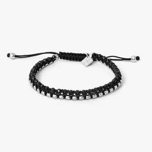 THOMPSON Macrame Friendship Knot Bracelet With Black Agate