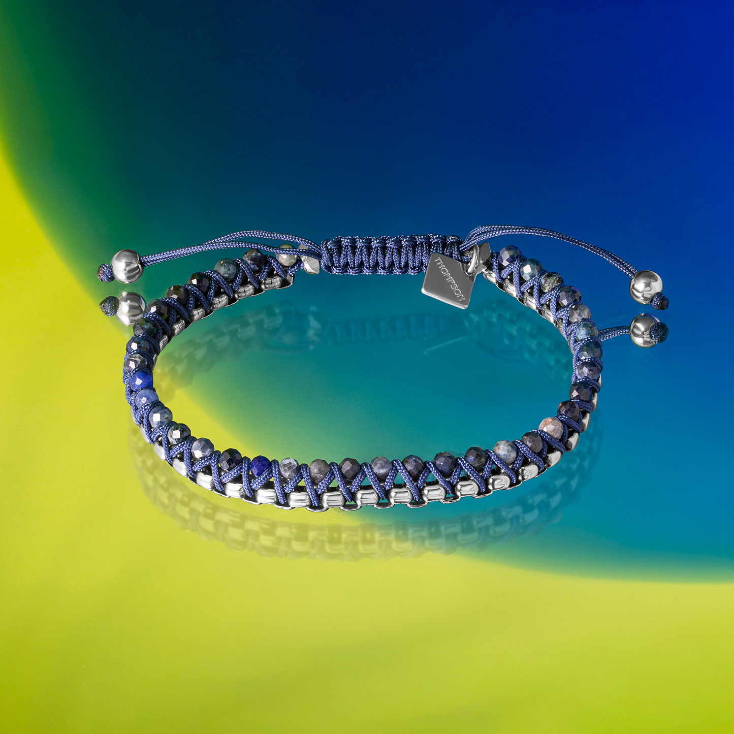 THOMPSON Macrame Friendship Knot Bracelet With Blue Sodalite