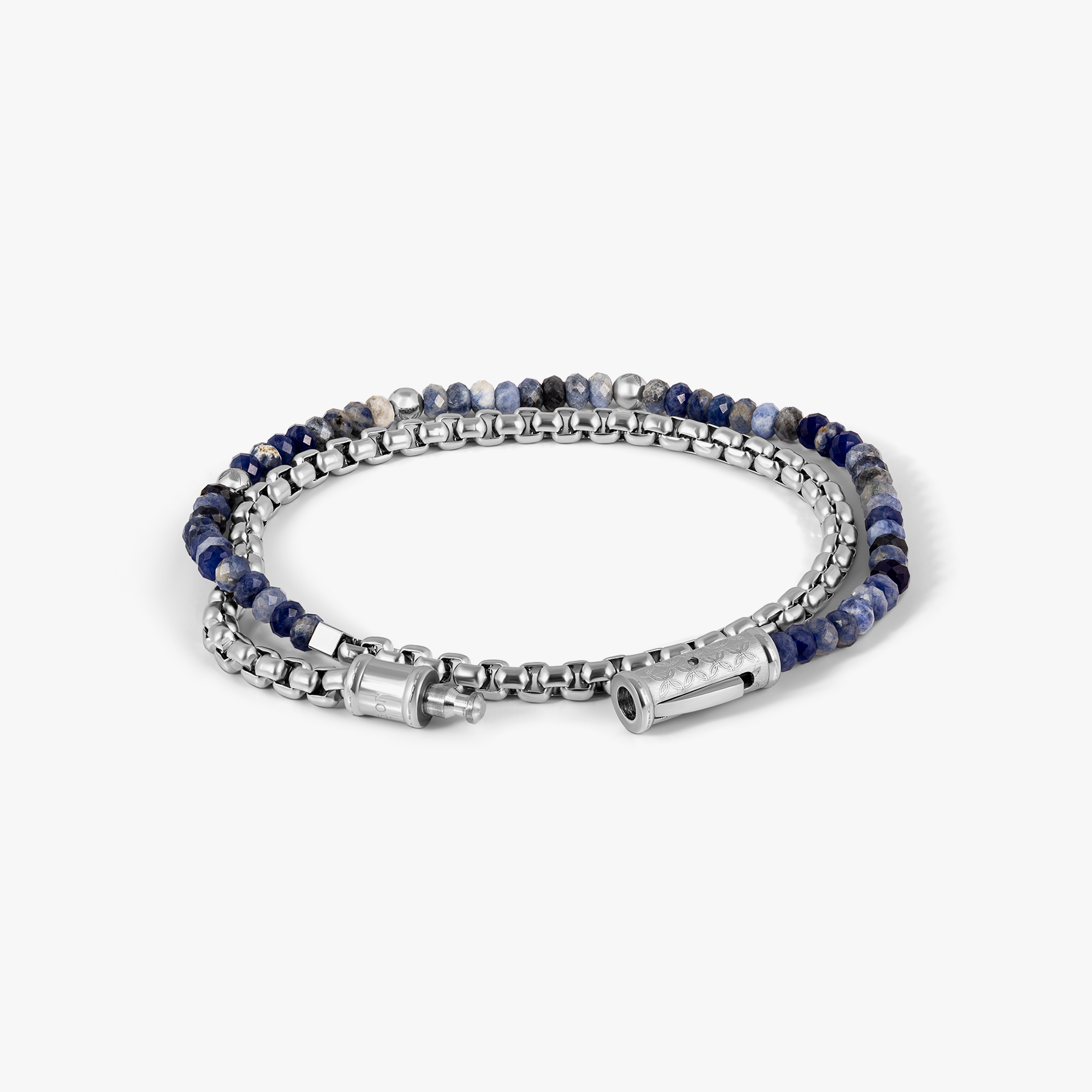 THOMPSON Lucky Clover Double Wrap Bracelet With Blue Sodalite