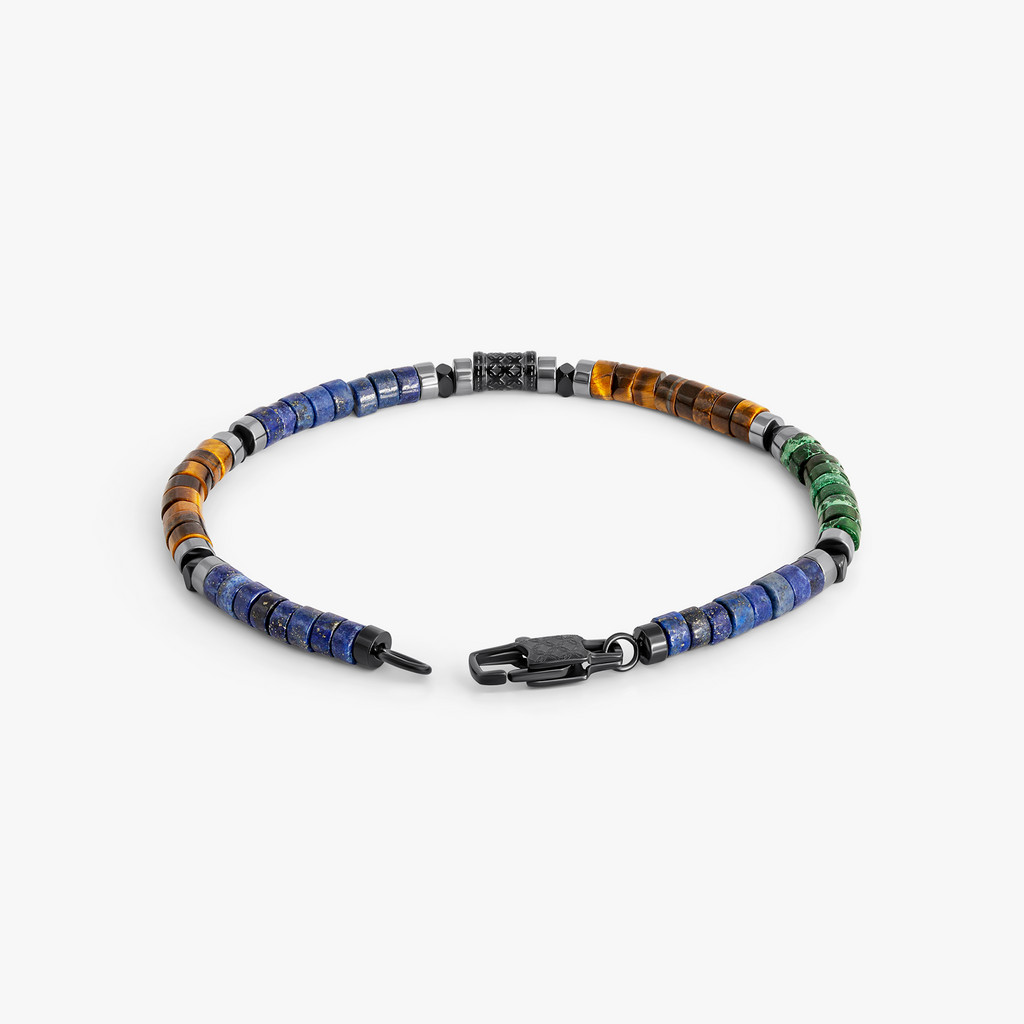 THOMPSON Multi Silver Clover Multicolour Beaded Bracelet