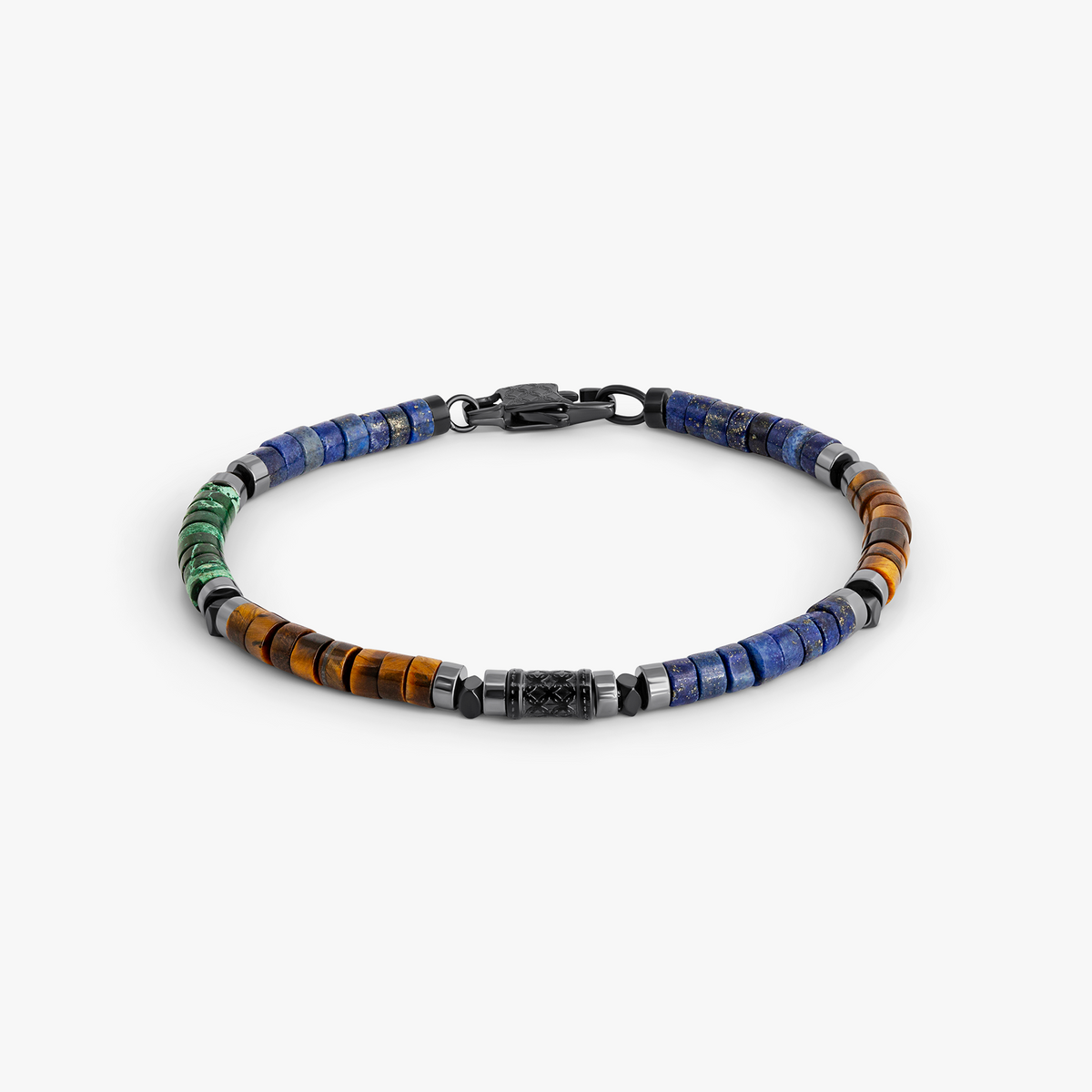 THOMPSON Multi Silver Clover Multicolour Beaded Bracelet