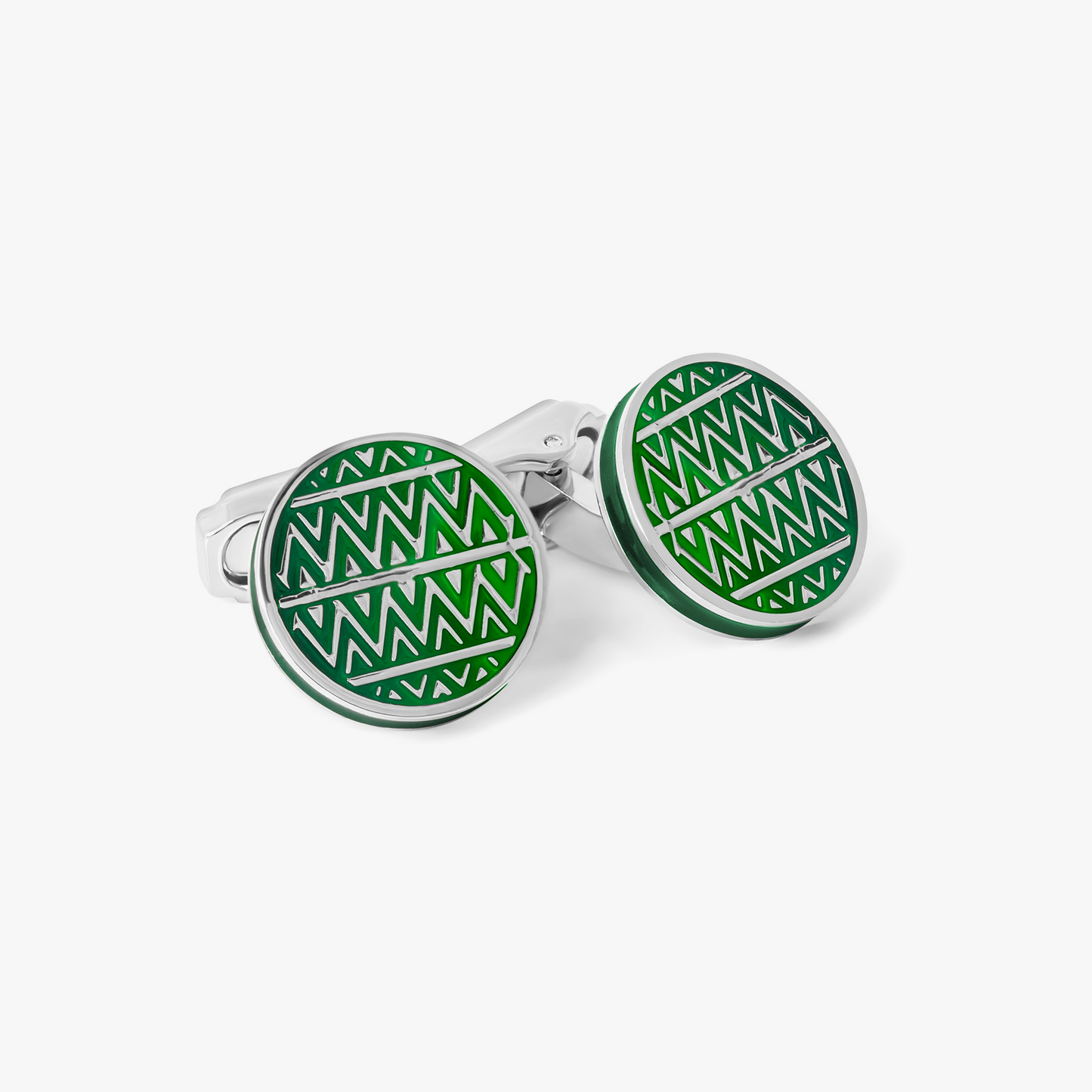 THOMPSON Cairo Cufflinks With Green Enamel