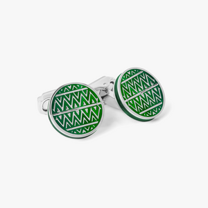 THOMPSON Cairo Cufflinks With Green Enamel