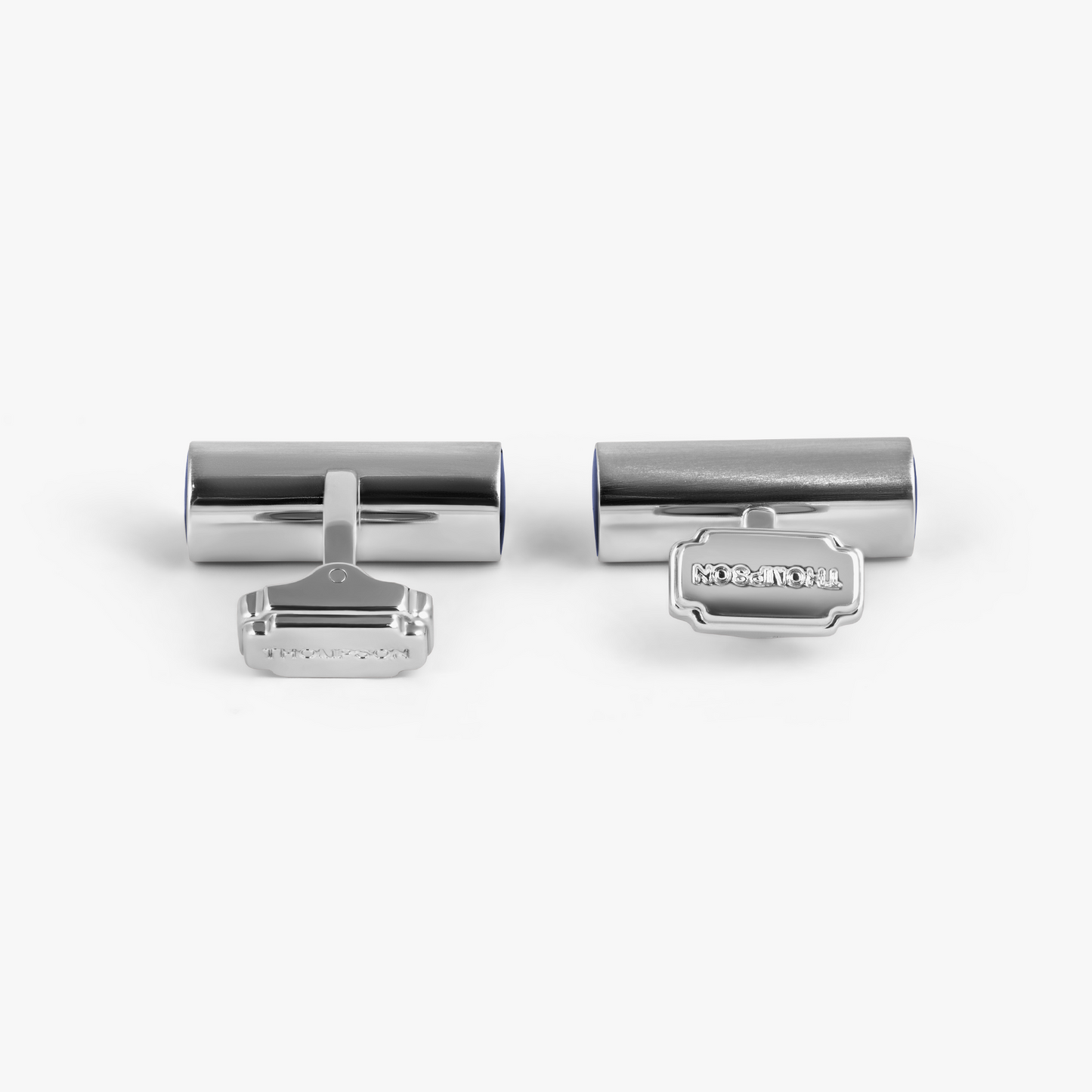THOMPSON Cylinder Cufflinks With Navy Enamel