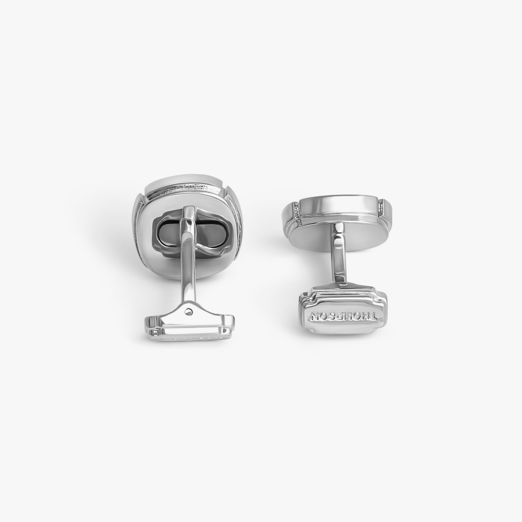 THOMPSON Cushion Enamel Cufflink in Black