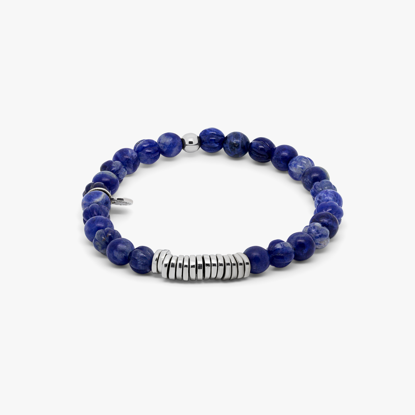 Classic Discs Beaded Bracelet With Blue Sodalite