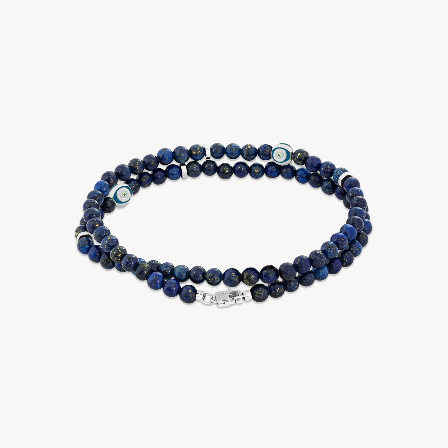 Evil Eye Beaded Bracelet In Lapis Lazuli and Sterling Silver