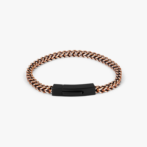 Chevron Click Bracelet In Matte Black Brown