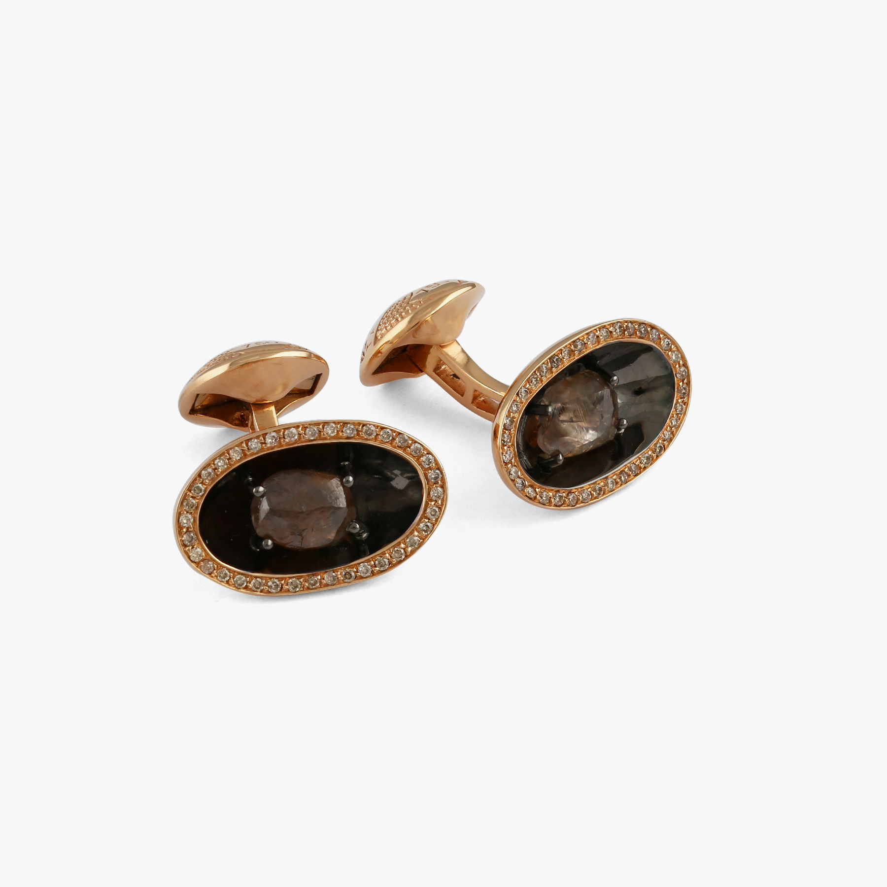Brown Diamonds & 18K Rose Gold Cufflinks