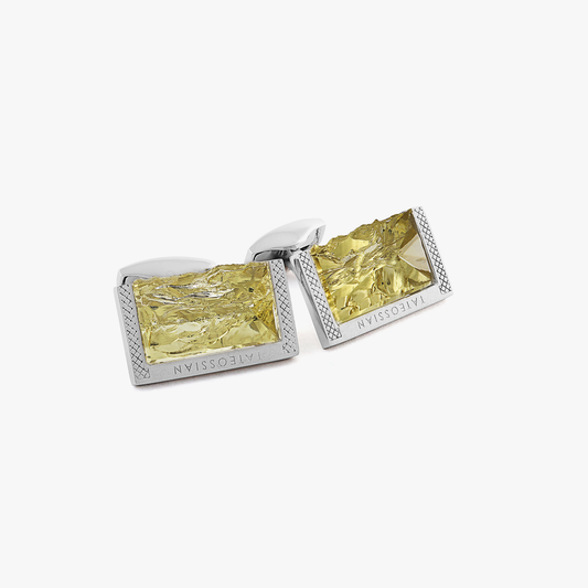 Yellow Sterling Silver Lemon Quartz Cufflinks (Limited Edition)