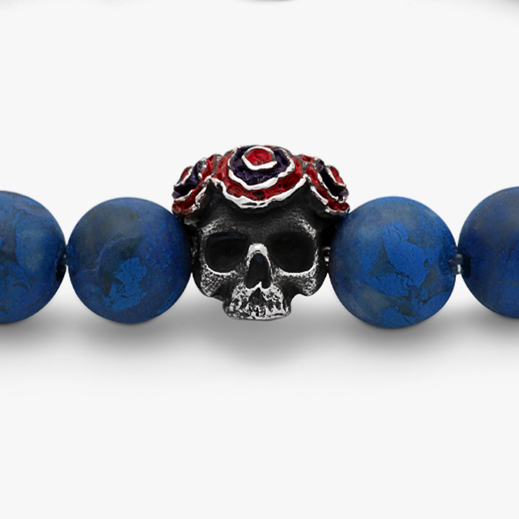 Skull Gear bracelet in blue with sodalite