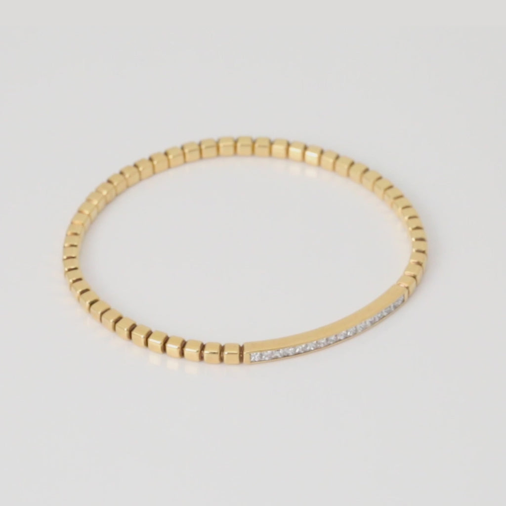 Quadro Id Bracelet With White Diamonds And 18K Rose Gold