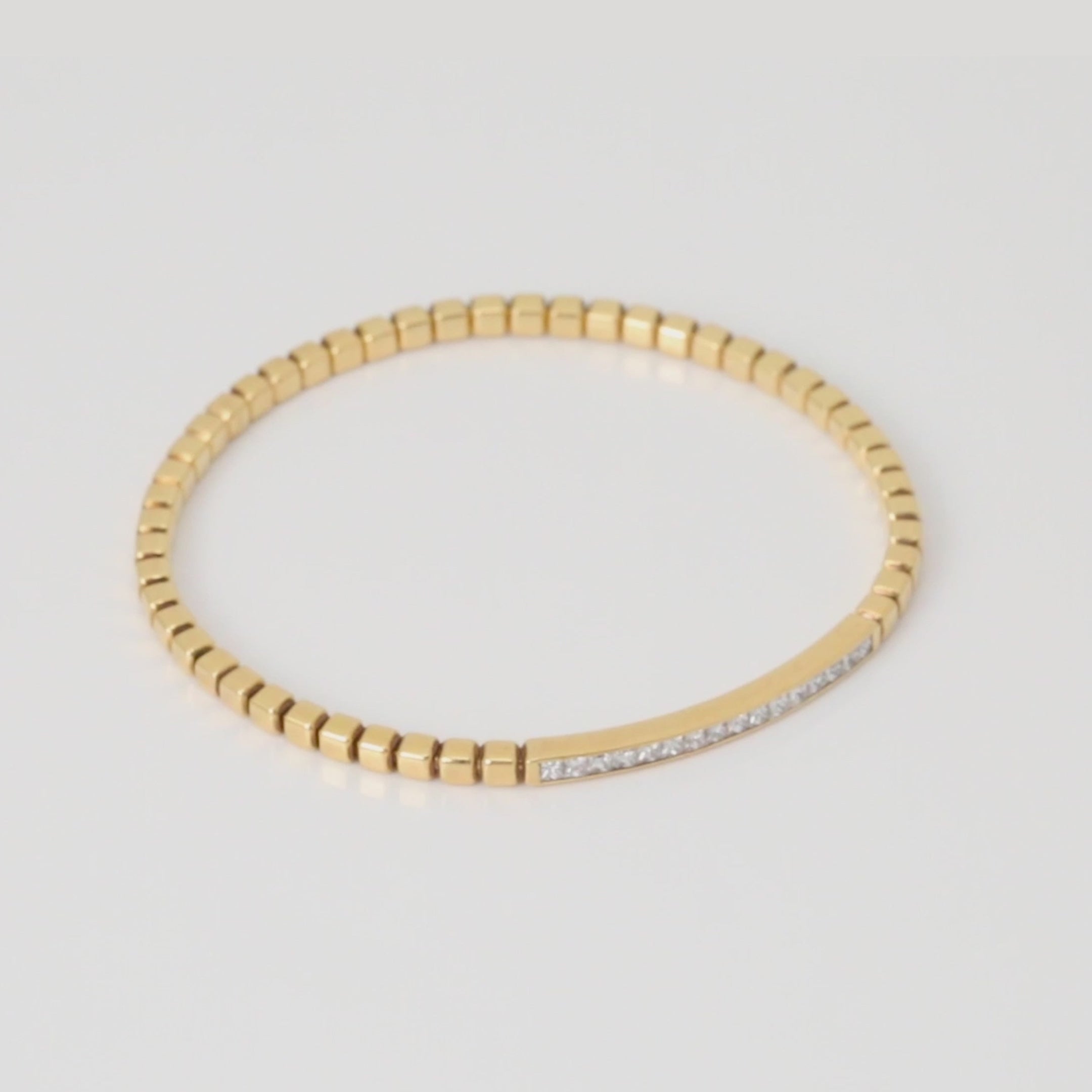 Quadro Id Bracelet With White Diamonds And 18K Rose Gold