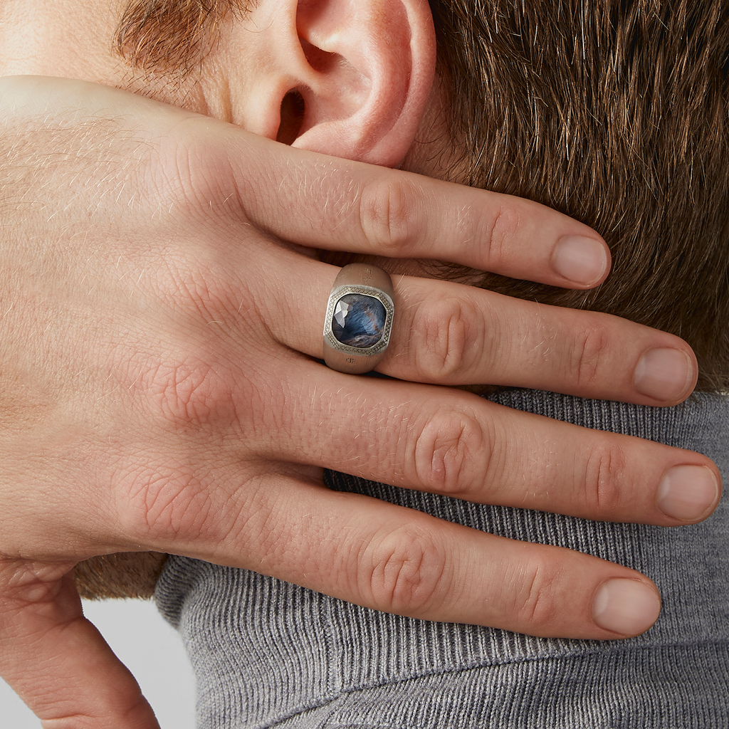 Pitersite Signet ring in sterling silver