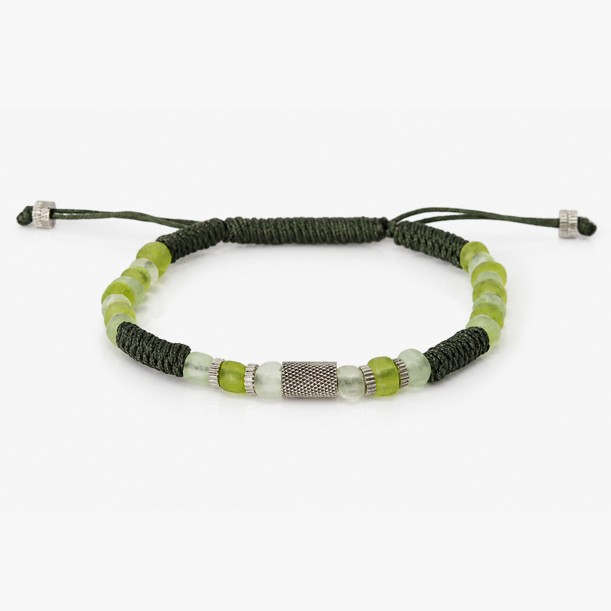 Java Eco Glass Bracelet in Khaki Green | Limited Edition