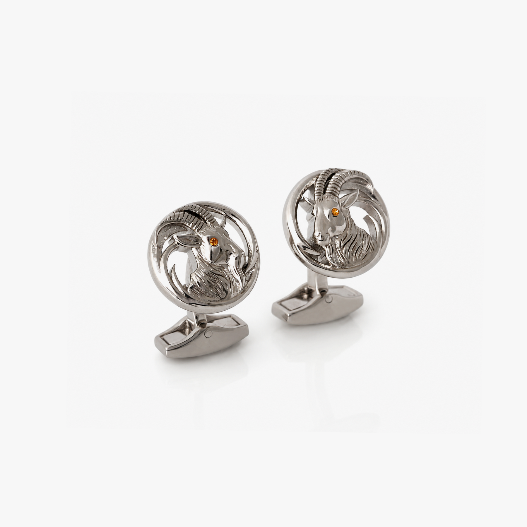 Auspicious Goat Swarovski Crystal Cufflinks