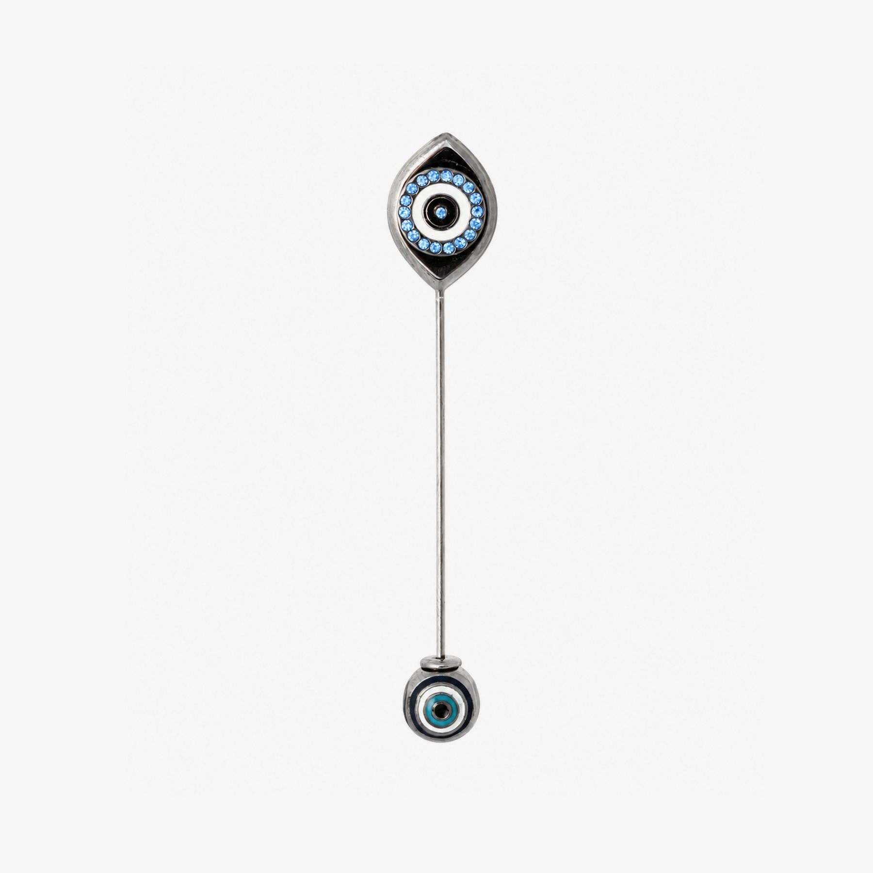 Paros Evil Eye Pin with Blue Swarovski Crystal