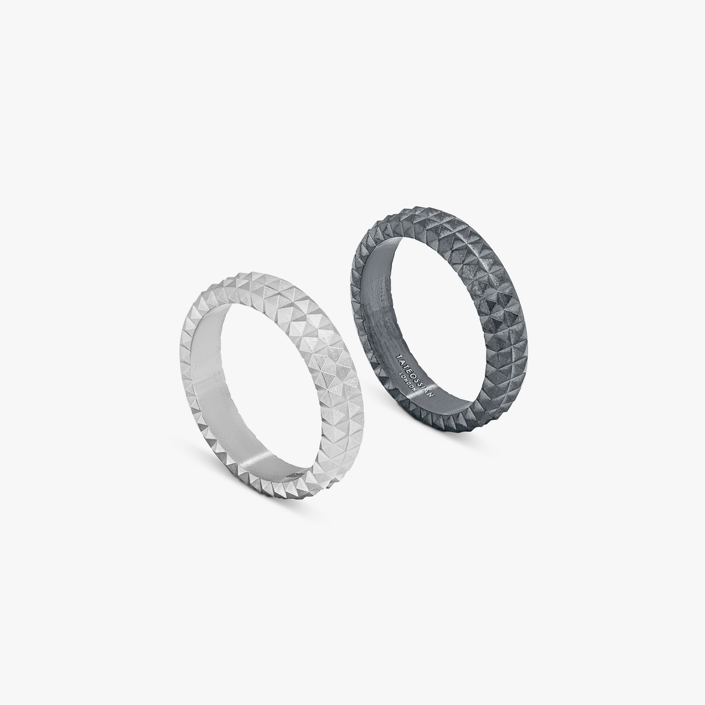 Black Gunmetal Plated Doppio Giza Ring Set