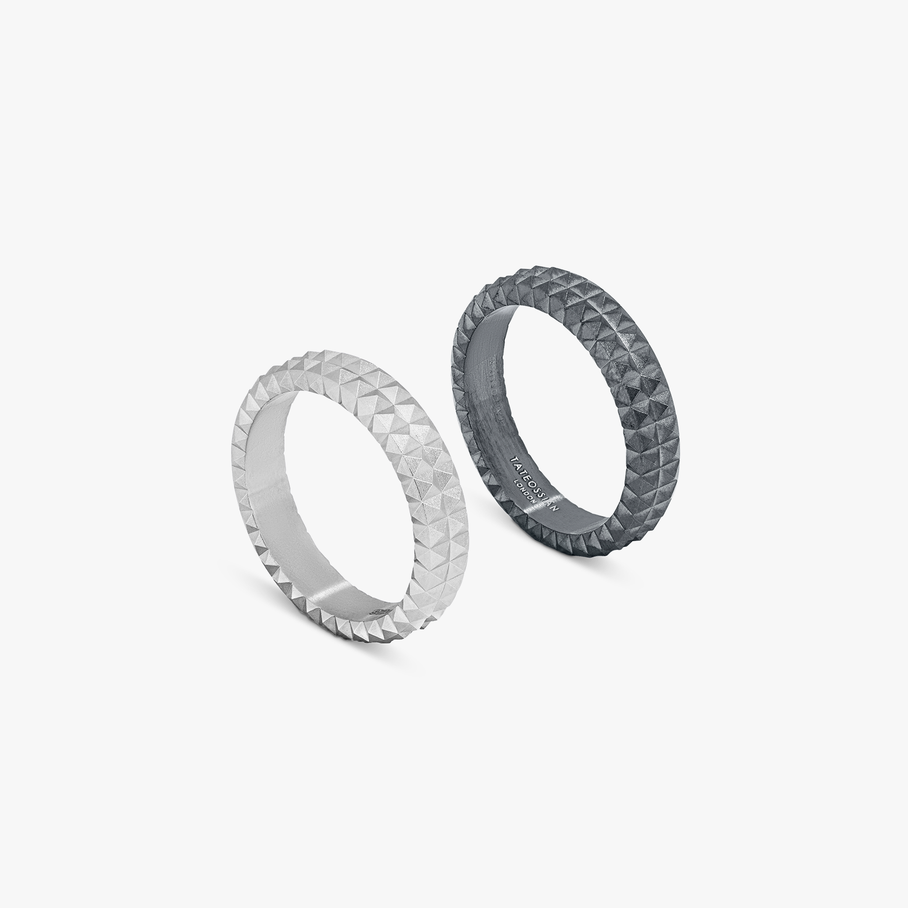 Black Gunmetal Plated Doppio Giza Ring Set