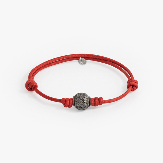 Valentine's Mesh Bead Cord Bracelet in Red