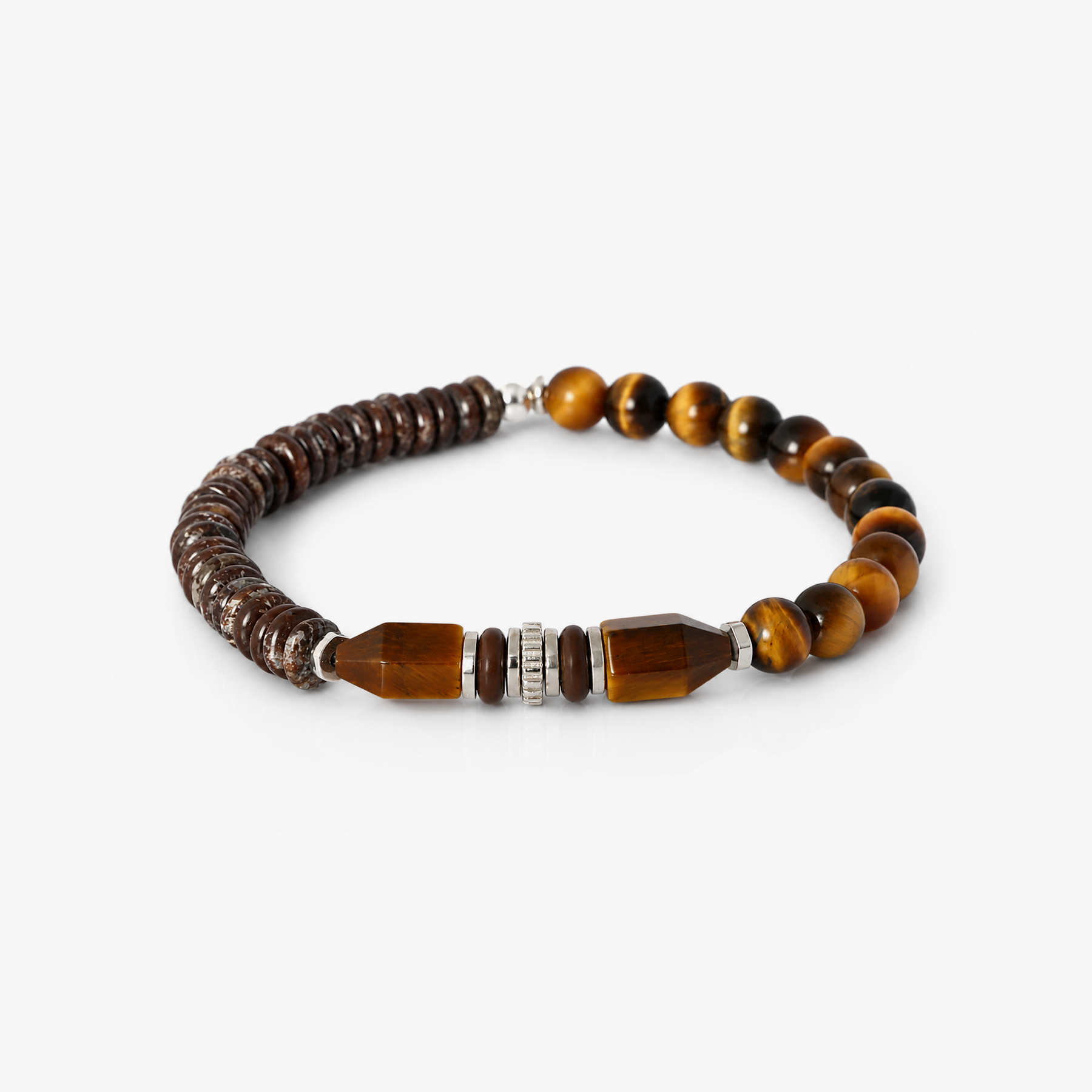 Totem Disc Tiger Eye Bead Bracelet