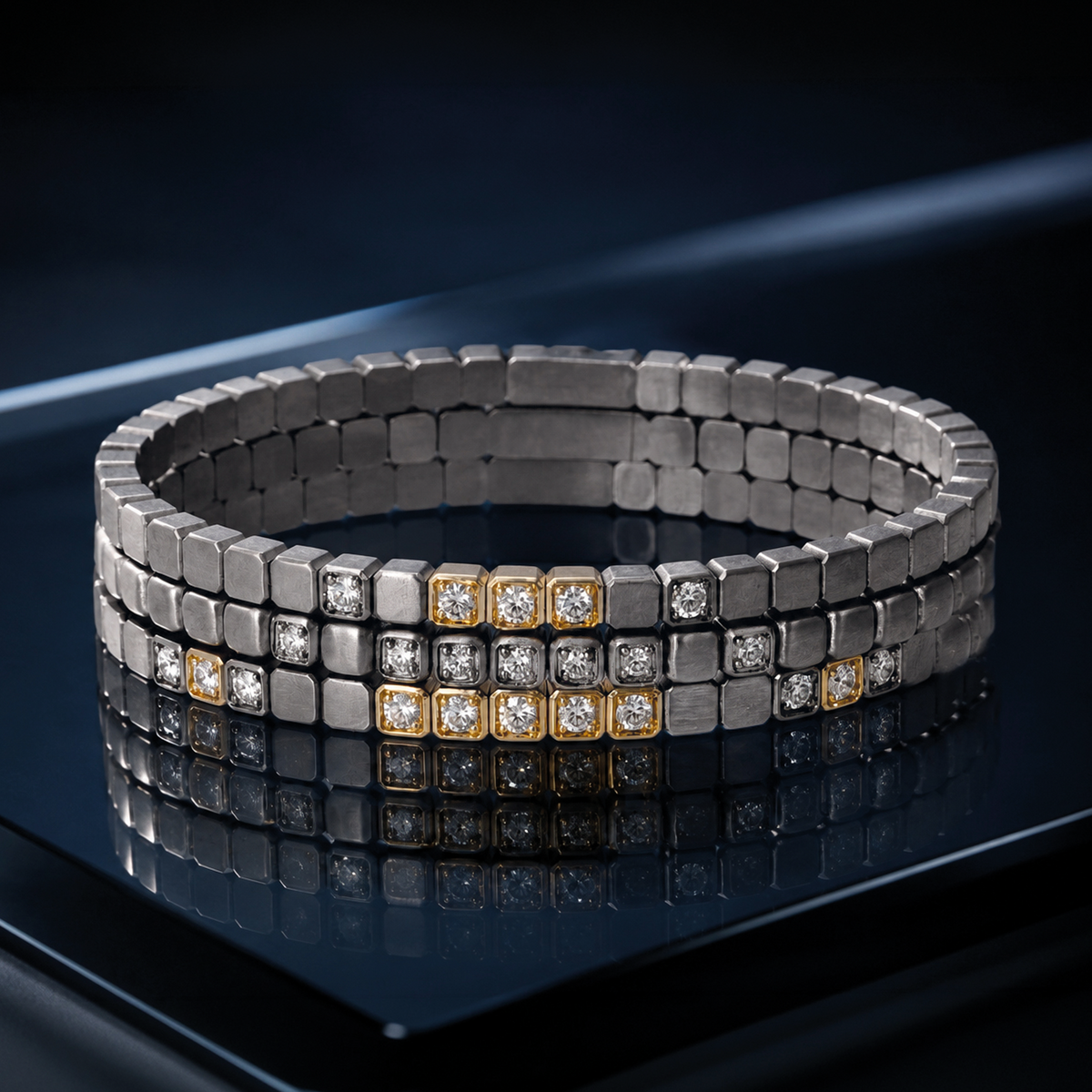 St Tropez Titanium & Diamond Bangle