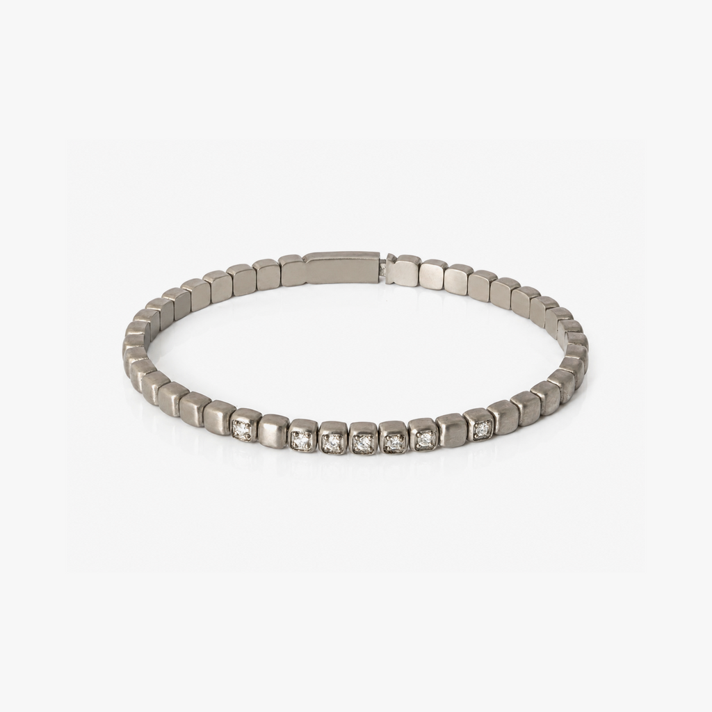St Tropez Titanium & Diamond Bangle