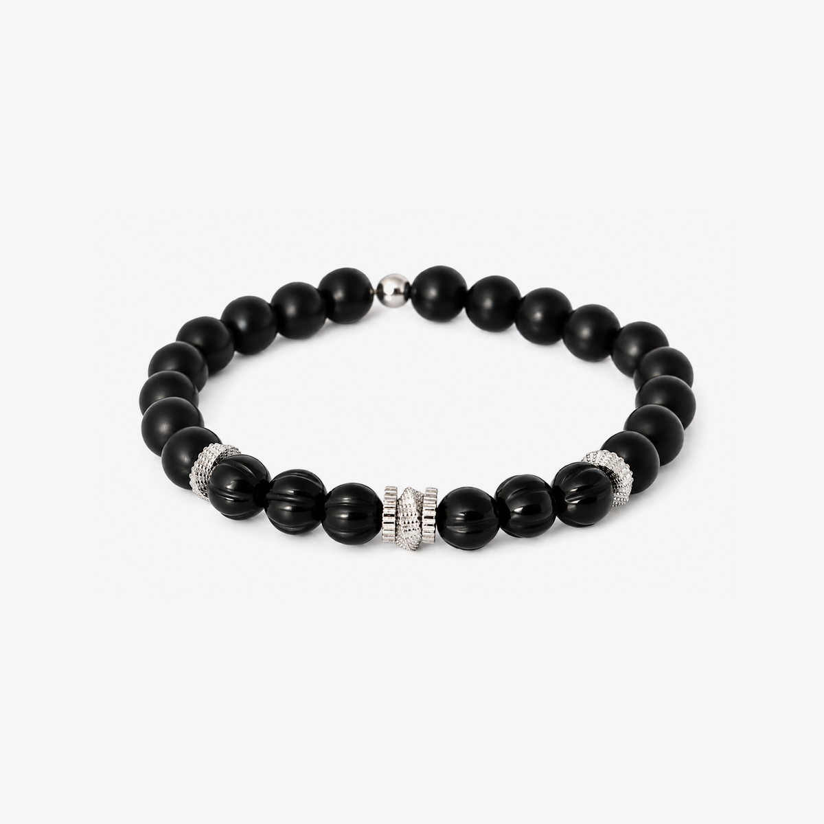 Mobius Gear Bracelet in Black Agate With Sterling Silver | Limited Edition