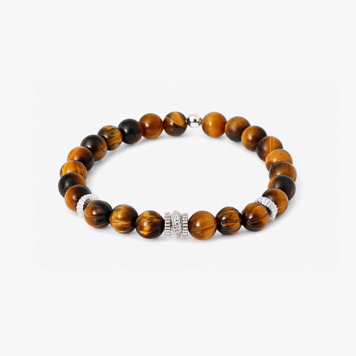 Mobius Gear Bracelet in Brown Tiger Eye with Sterling Silver | Limited Edition